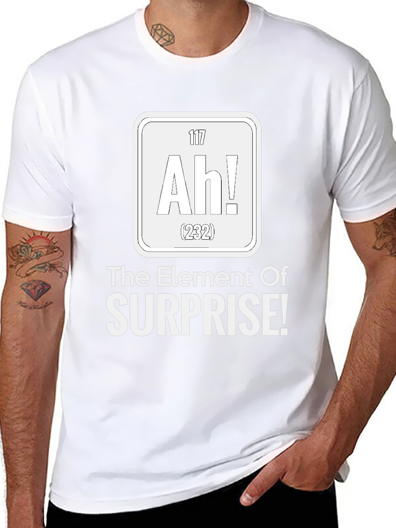 Black The Element of Surprise Funny Science T-Shirt view 8
