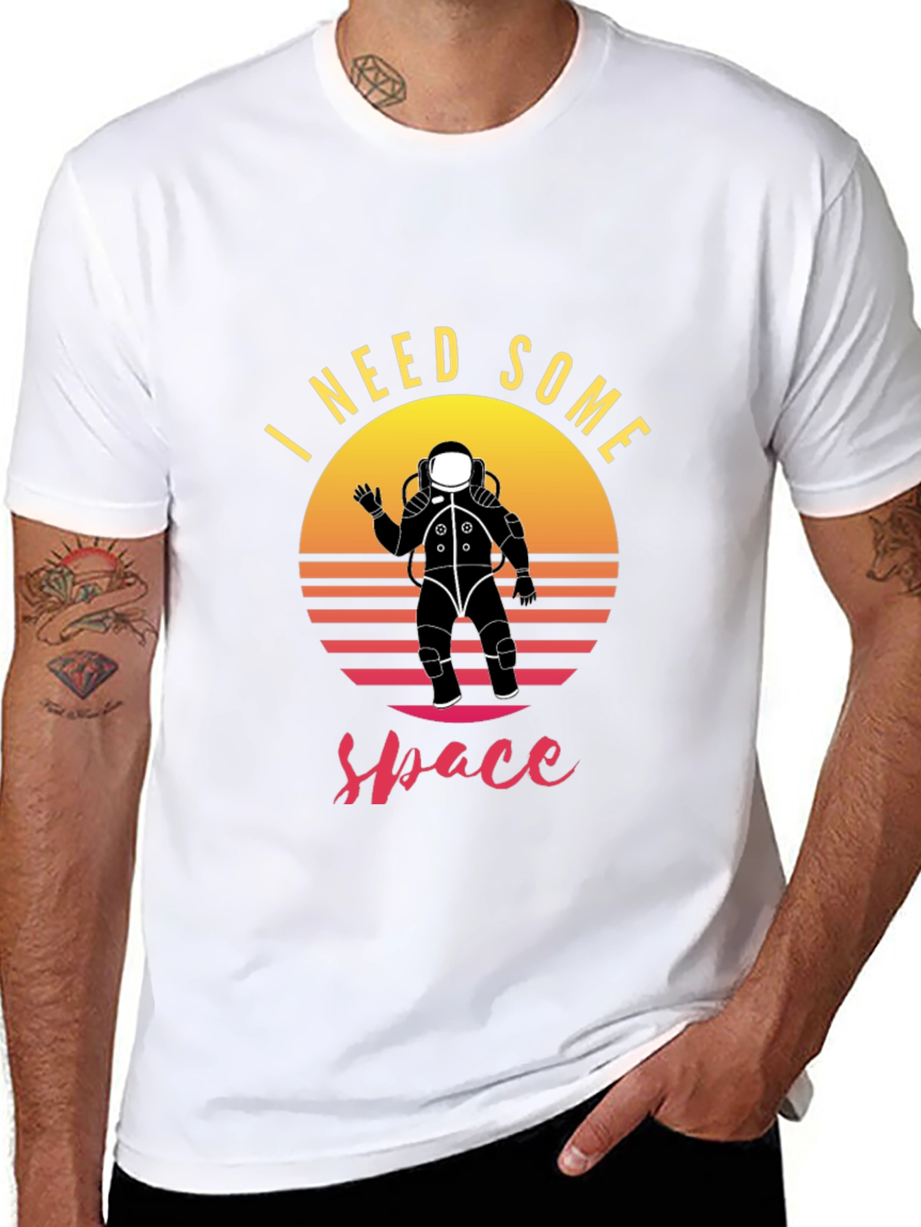 Black I Need Some Space T-Shirt - Astronaut Graphic Tee view 8