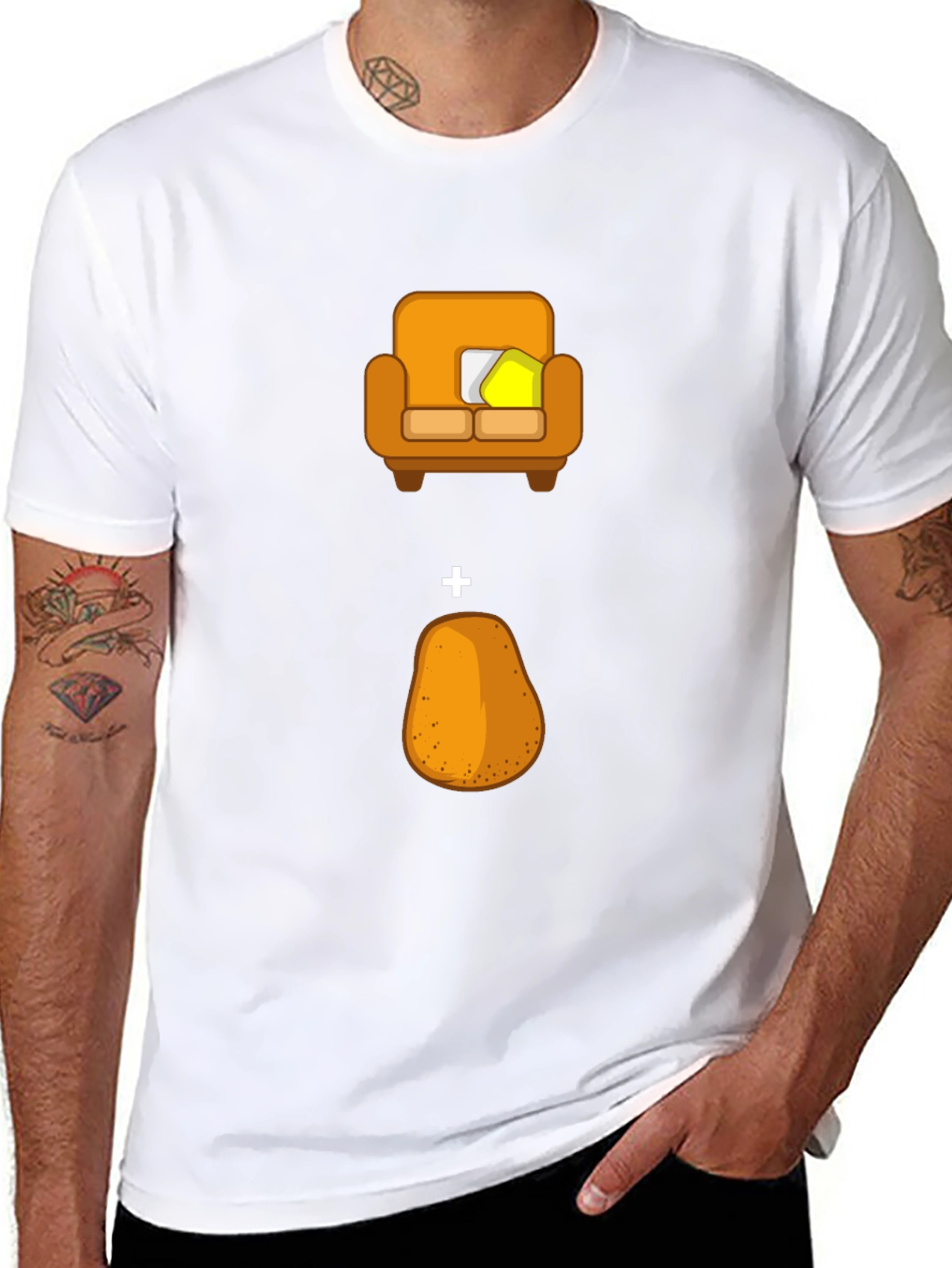 Black Couch Potato Funny Graphic Tee view 8