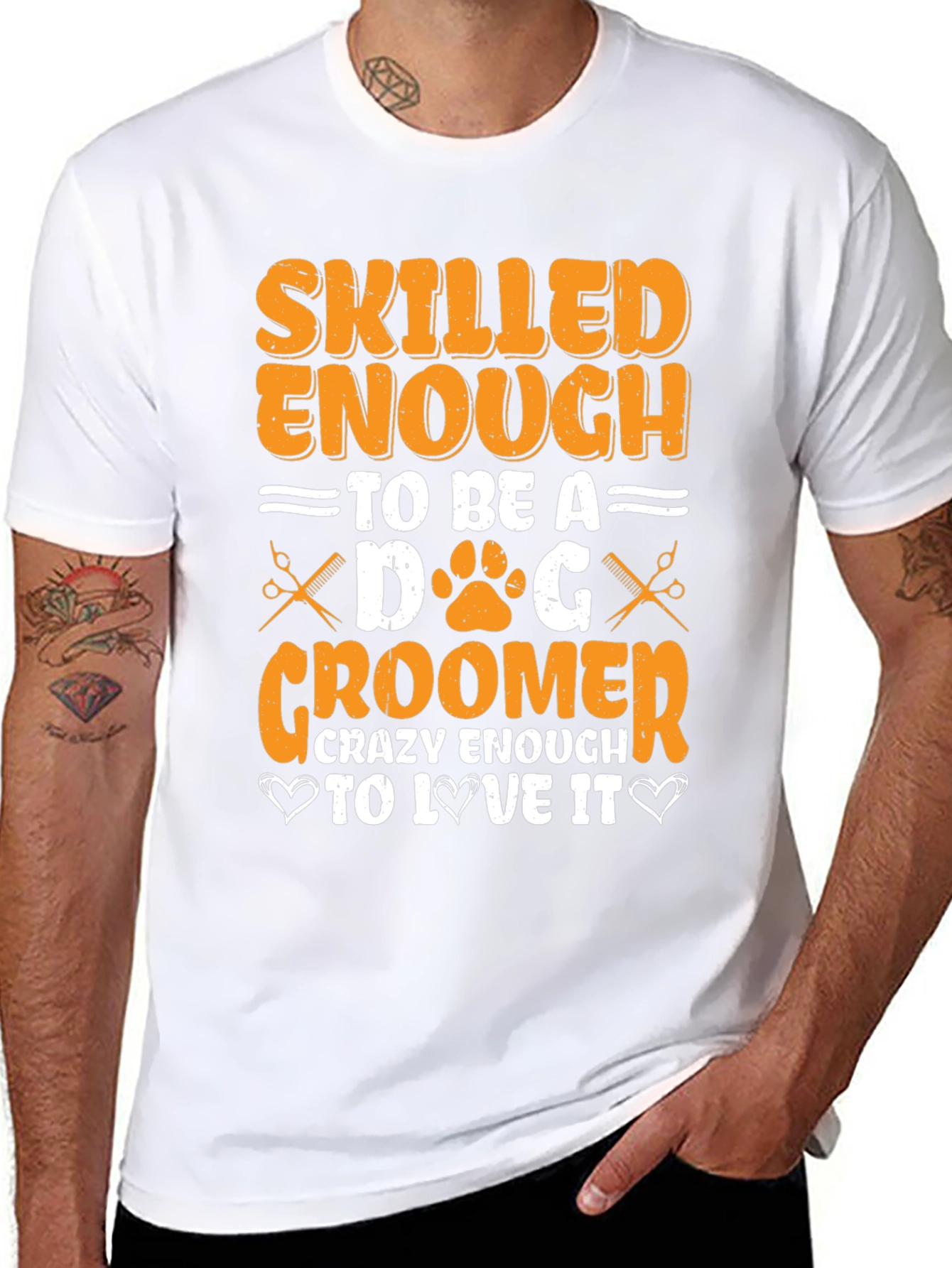 Black Skilled Dog Groomer T-Shirt - Unique Gift Idea view 8