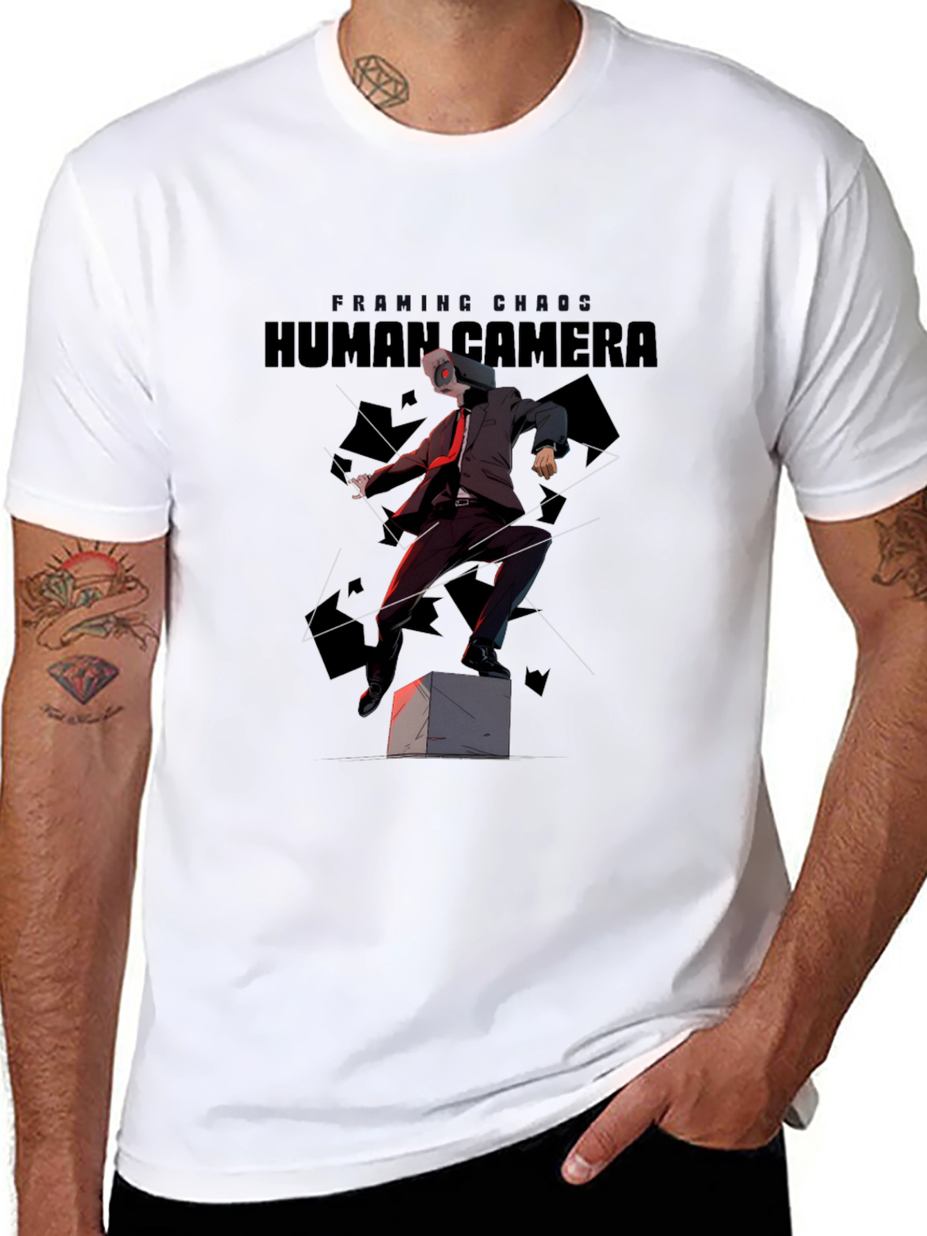 Black Human Camera Graphic Tee view 8