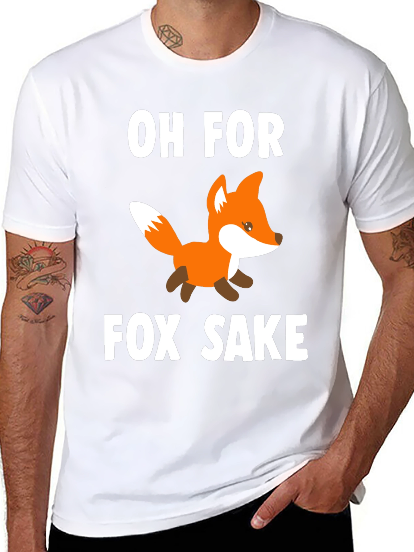 Black Oh For Fox Sake T-Shirt - Novelty Graphic Tee view 8