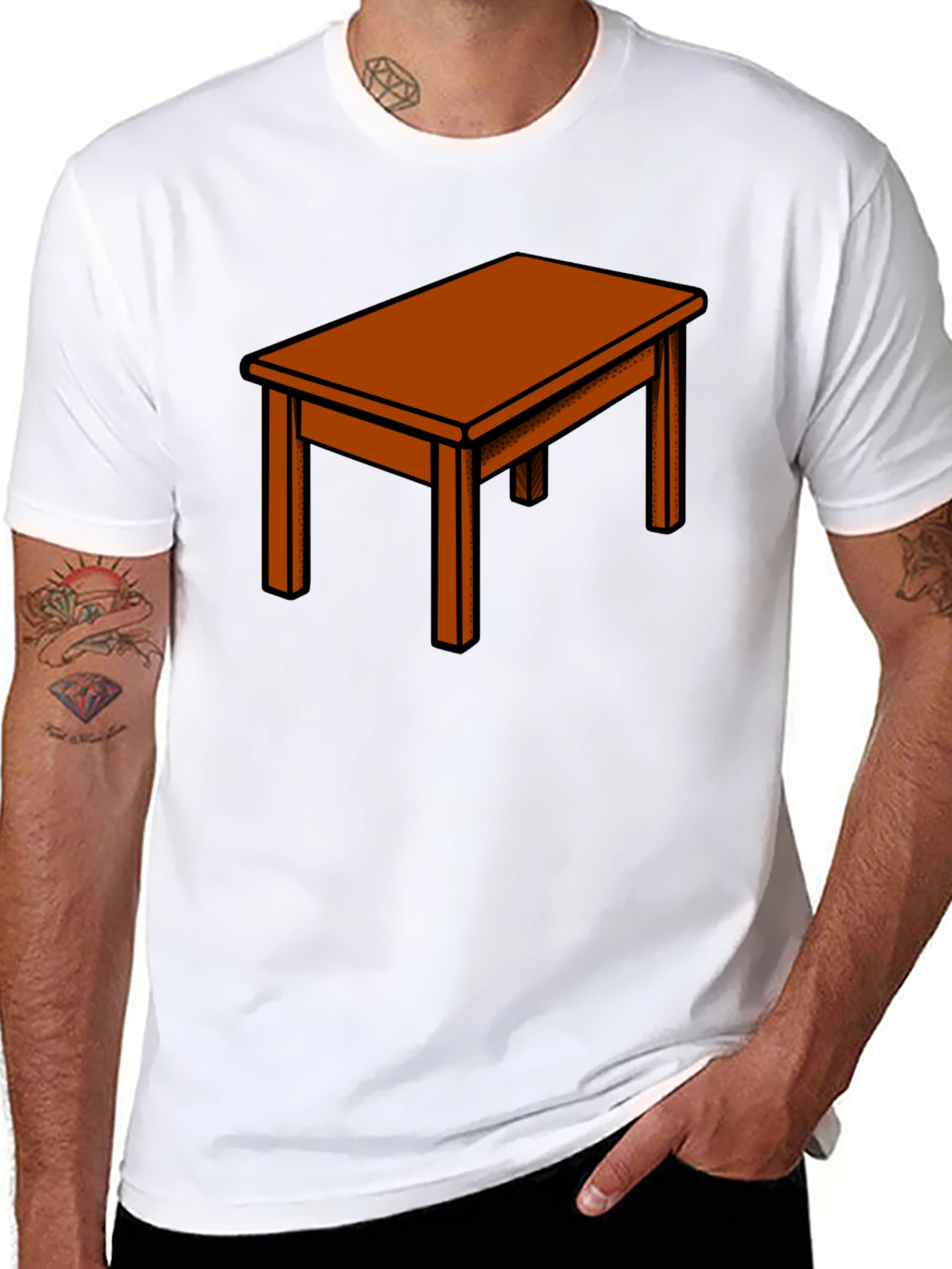 Black Table Graphic Tee - Unique Design view 8