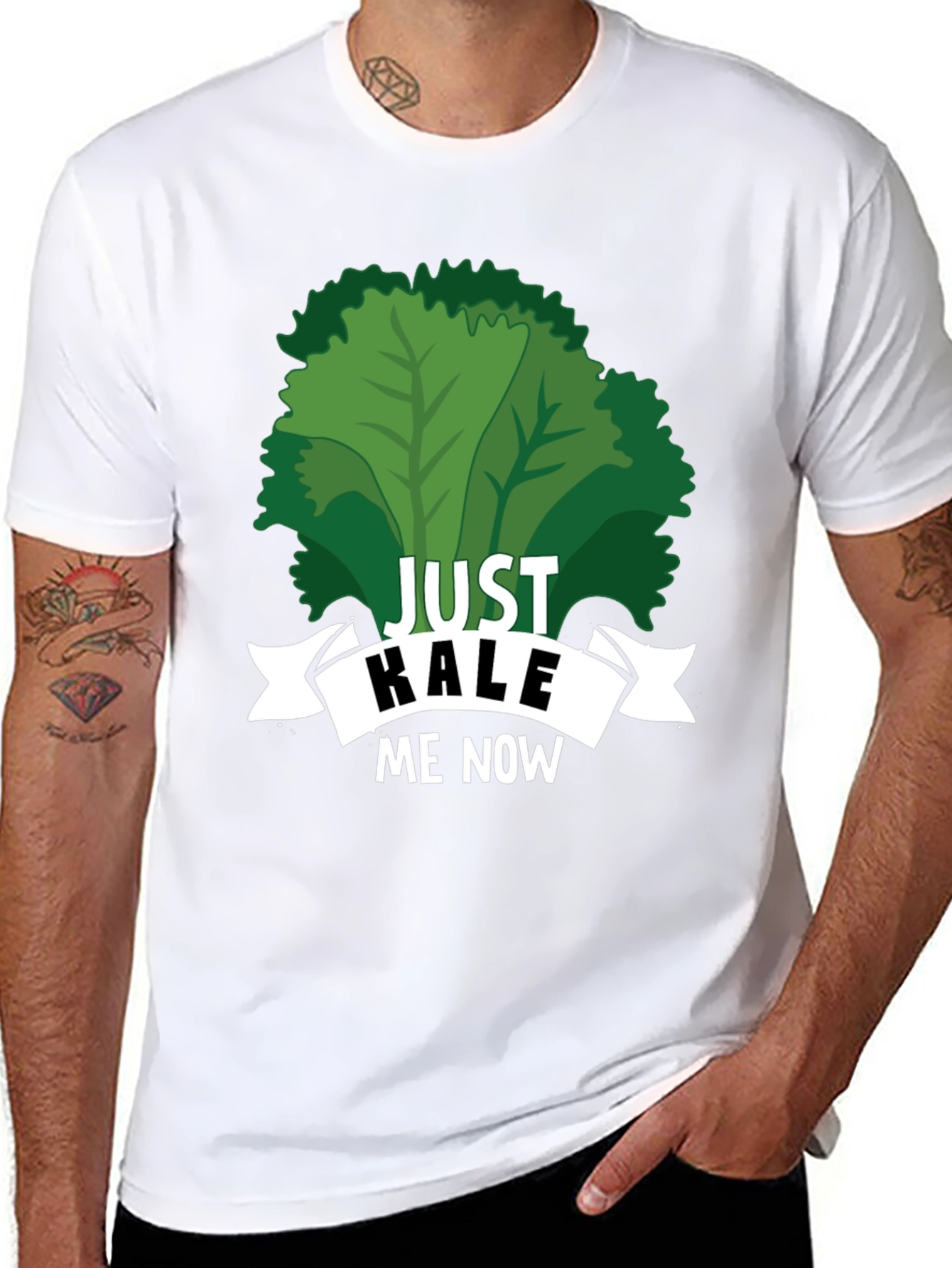 Black Just Kale Me Now Funny Vegan T-Shirt view 8