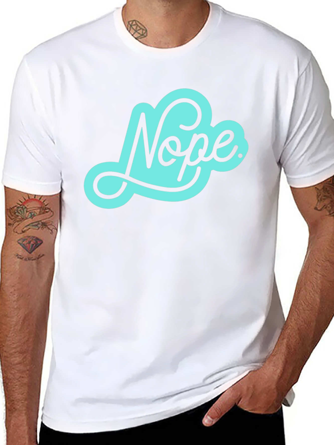 Black Nope Graphic Tee - Cool Casual Style view 8