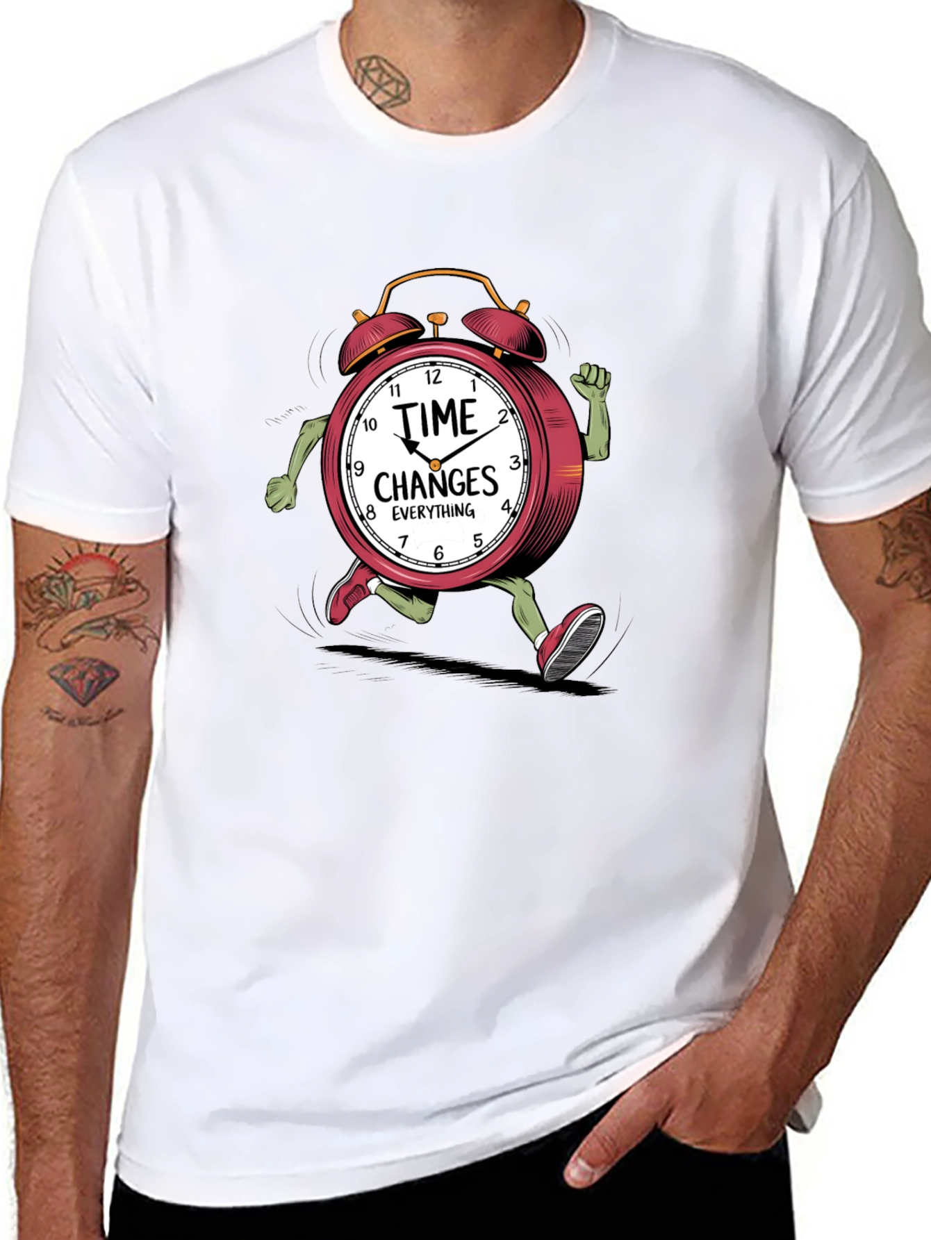 Black Time Changes Everything Graphic Tee view 8