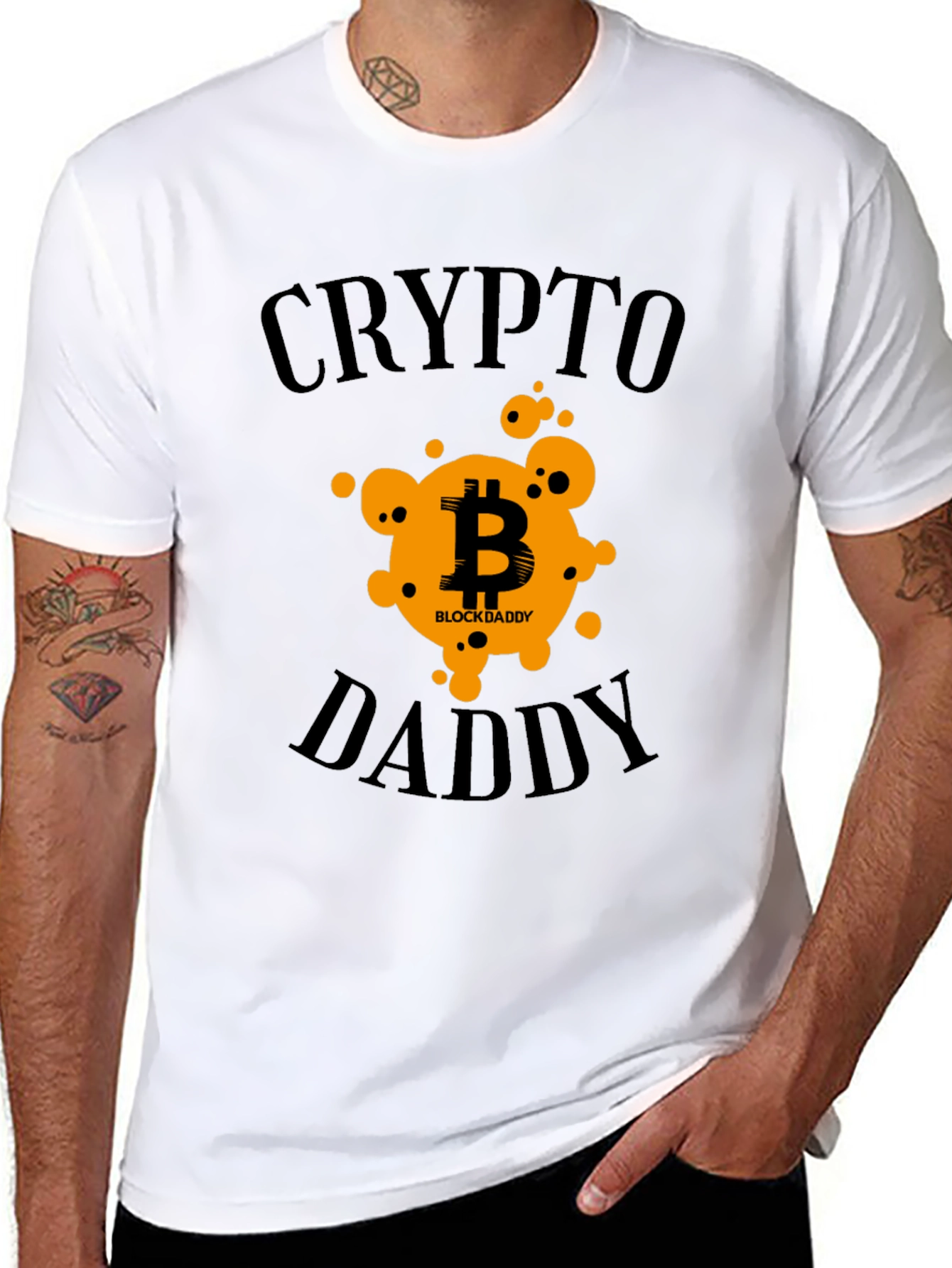 Black Crypto Daddy Bitcoin T-Shirt view 8