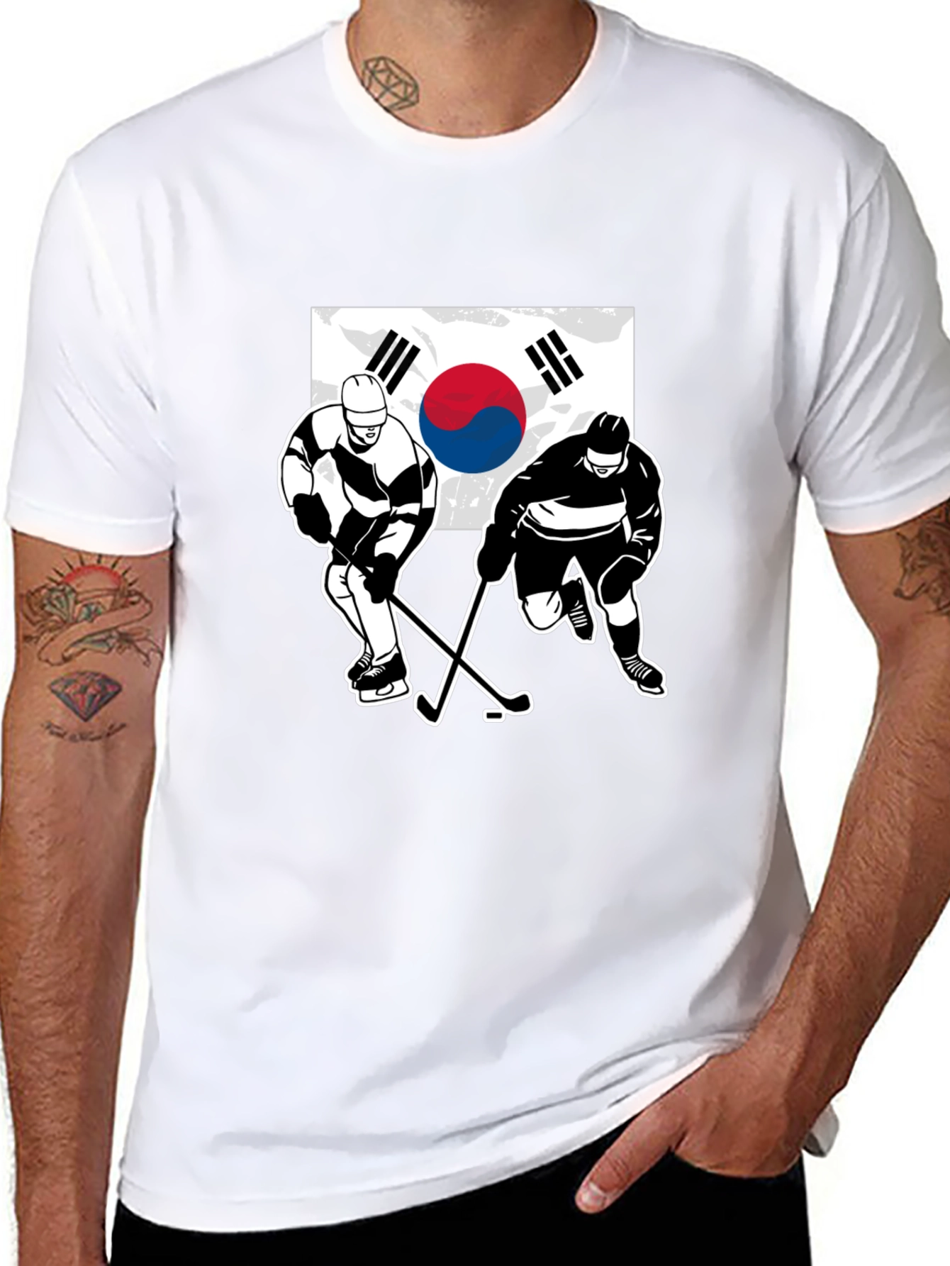 Black South Korea Hockey T-Shirt - Black view 8