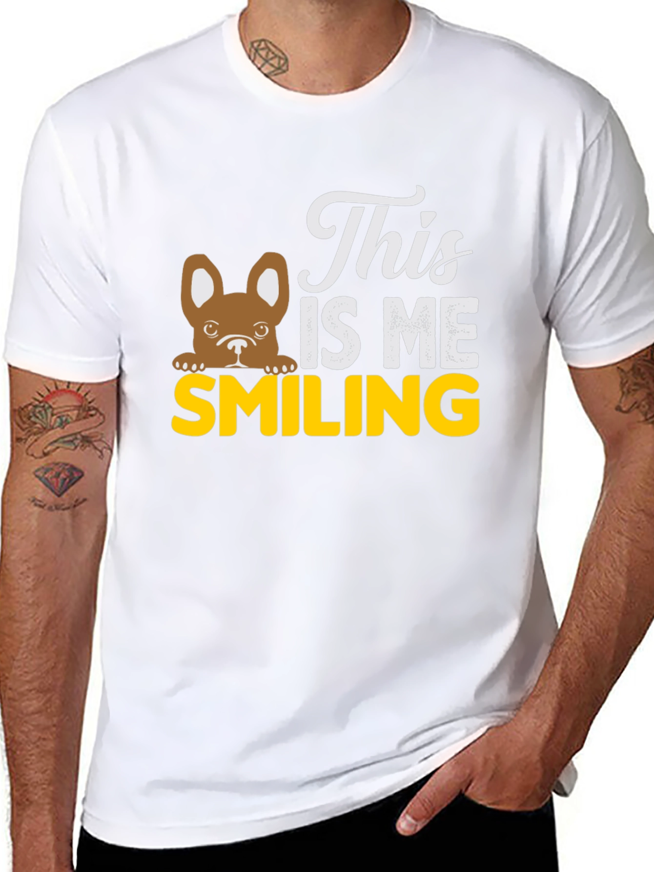 Black This Is Me Smiling Dog T-Shirt view 8