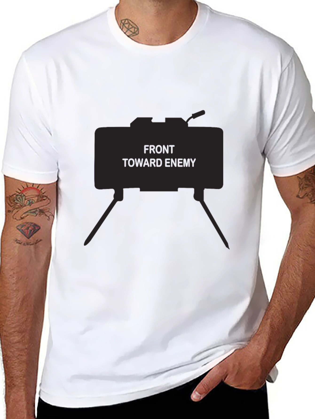 Black Front Toward Enemy Graphic Tee - Black view 8