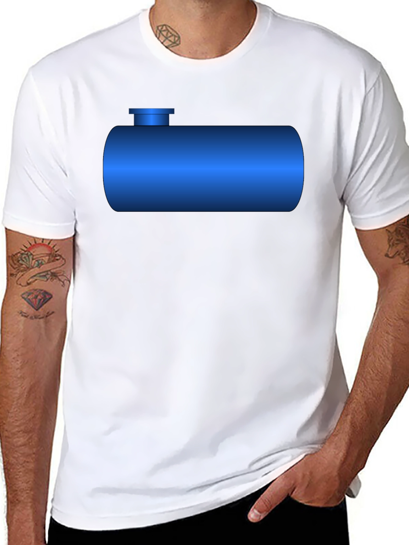 Black Blue Tank T-Shirt - Novelty Graphic Tee view 8