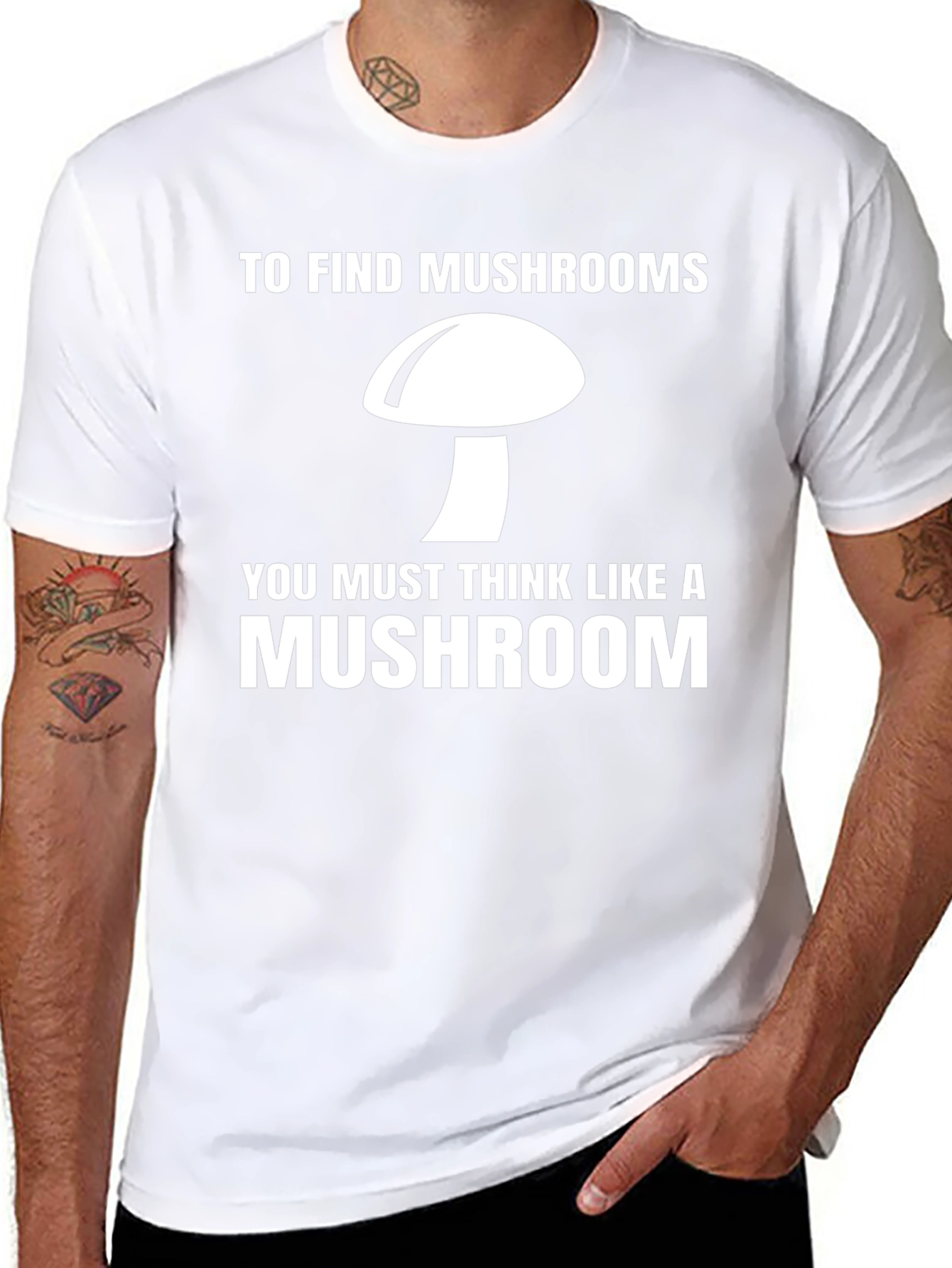 Black Think Like a Mushroom Graphic Tee view 8