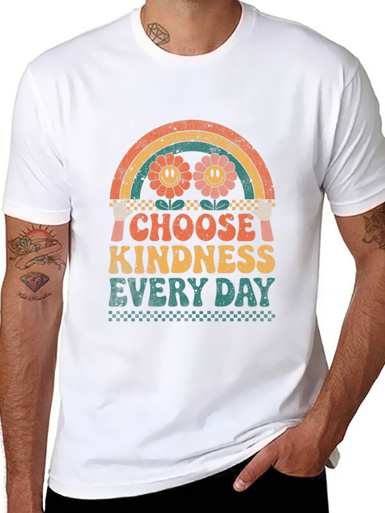Black Choose Kindness T-Shirt Retro Graphic Tee view 8