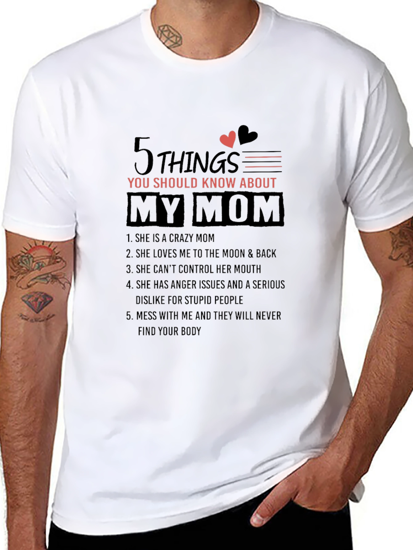 Black 5 Things You Should Know About My Mom T-Shirt view 8