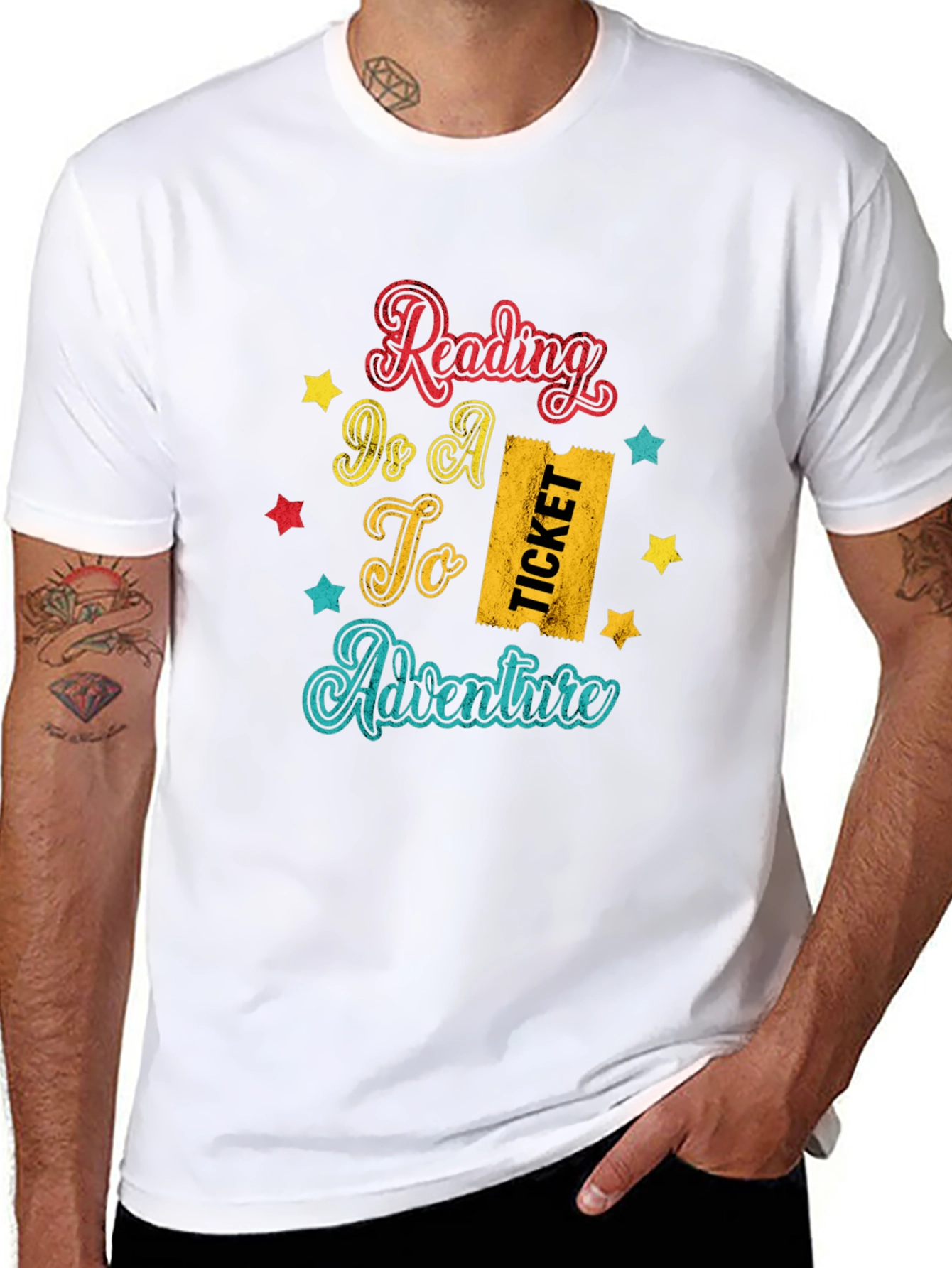 Black Reading Is a Ticket to Adventure Graphic Tee view 8