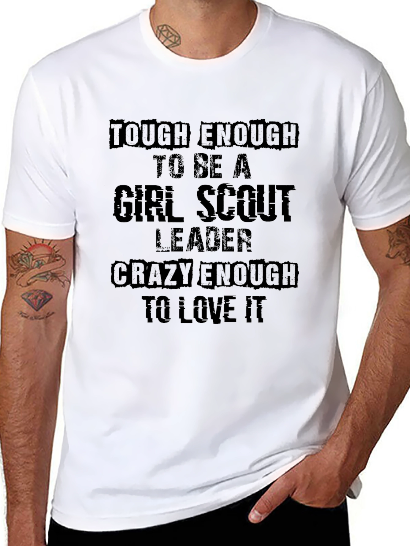 Black Tough Enough Girl Scout Leader Black T-Shirt view 8