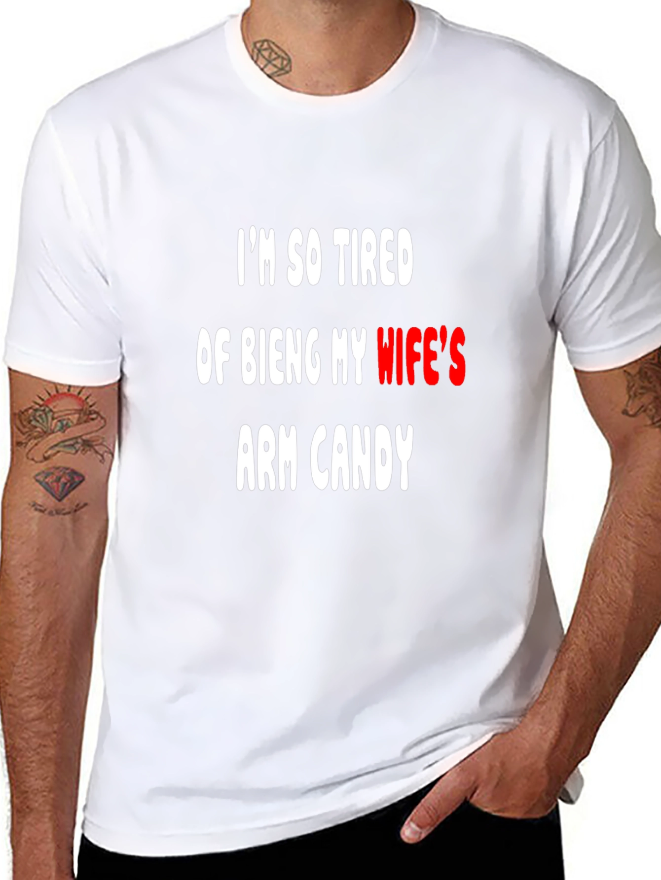 Black Funny Arm Candy T-Shirt view 8