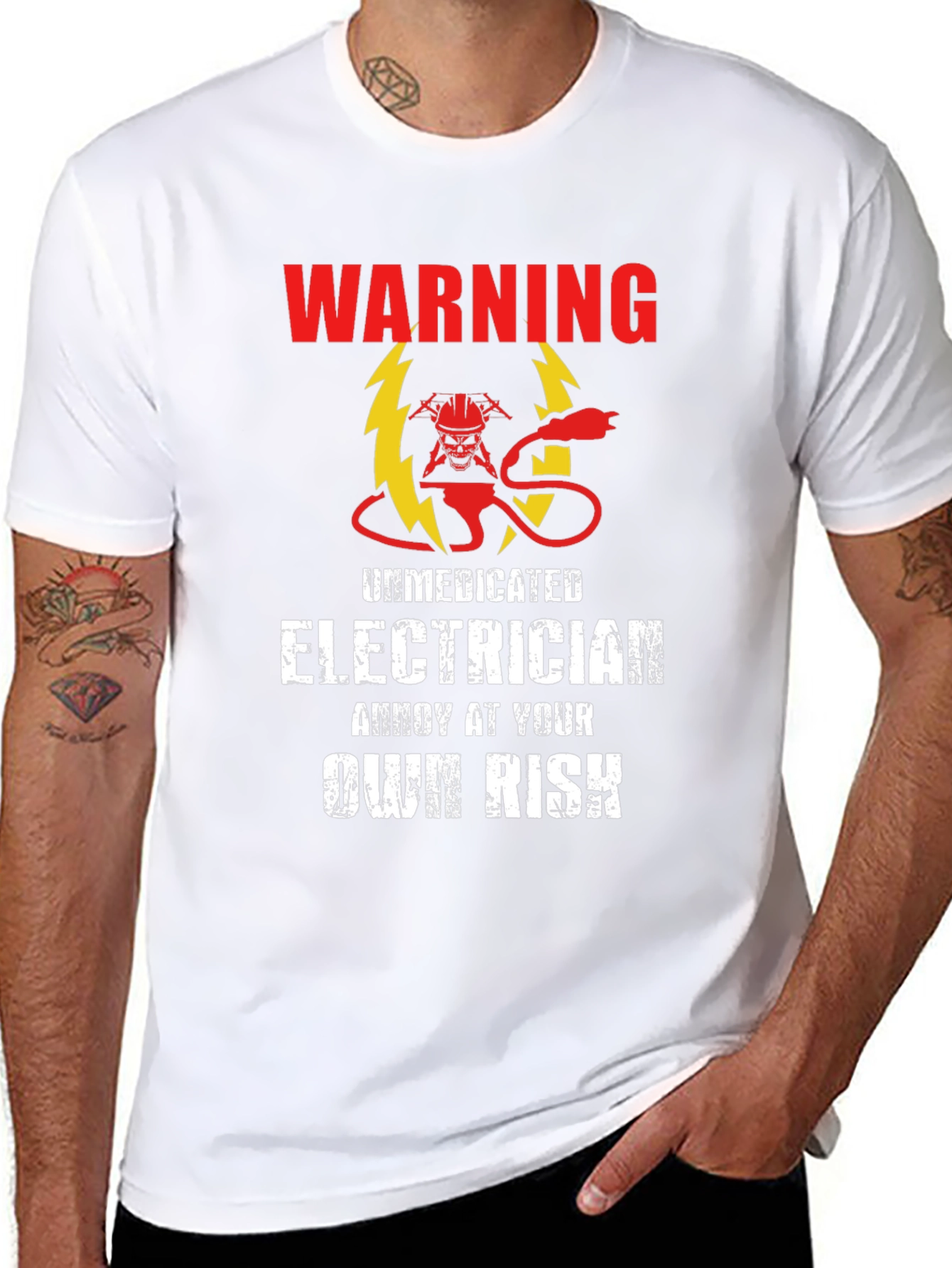 Warning Unmedicated Electrician T-Shirt - 8