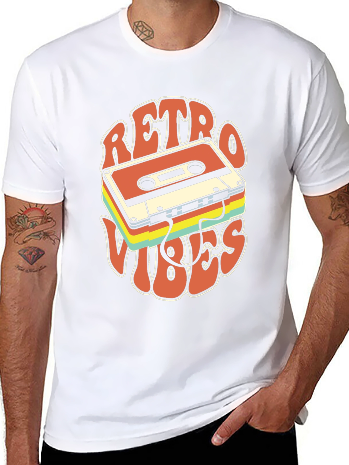 Black Retro Vibes Cassette T-Shirt view 8