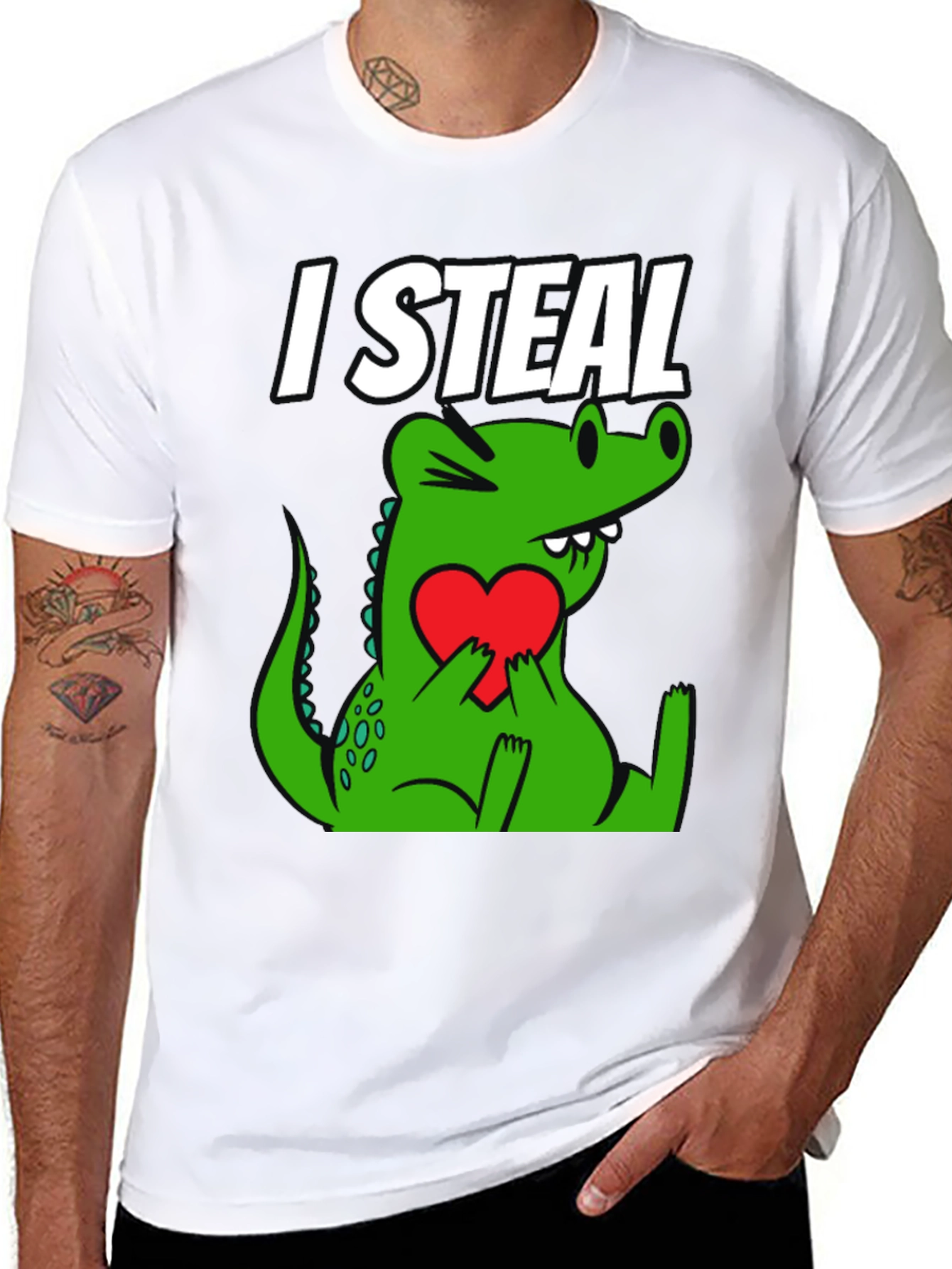 I Steal Hearts Alligator Graphic T-Shirt - 8