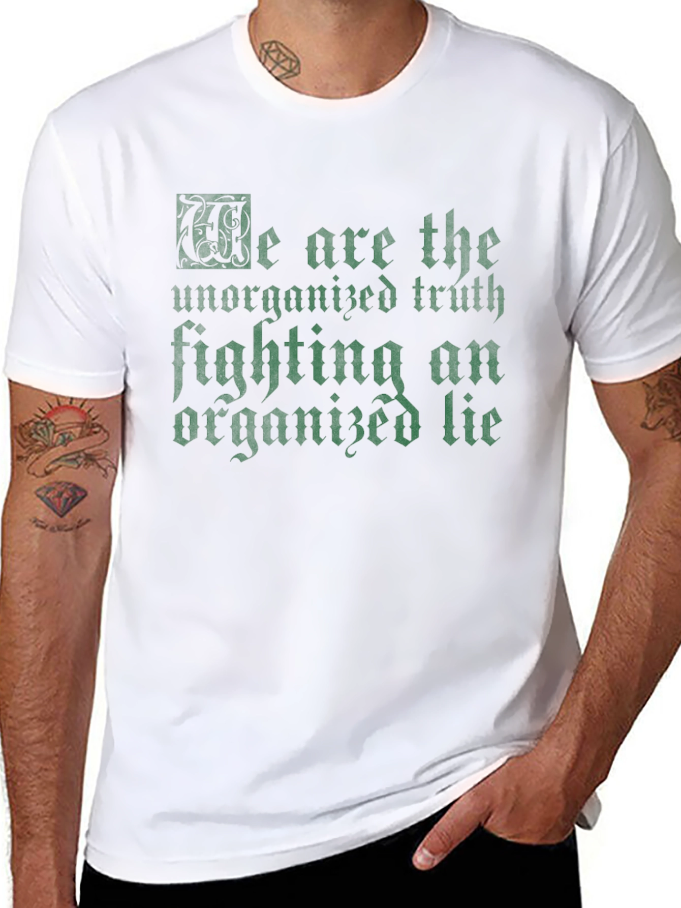Black We Are the Unorganized Truth Tee view 8