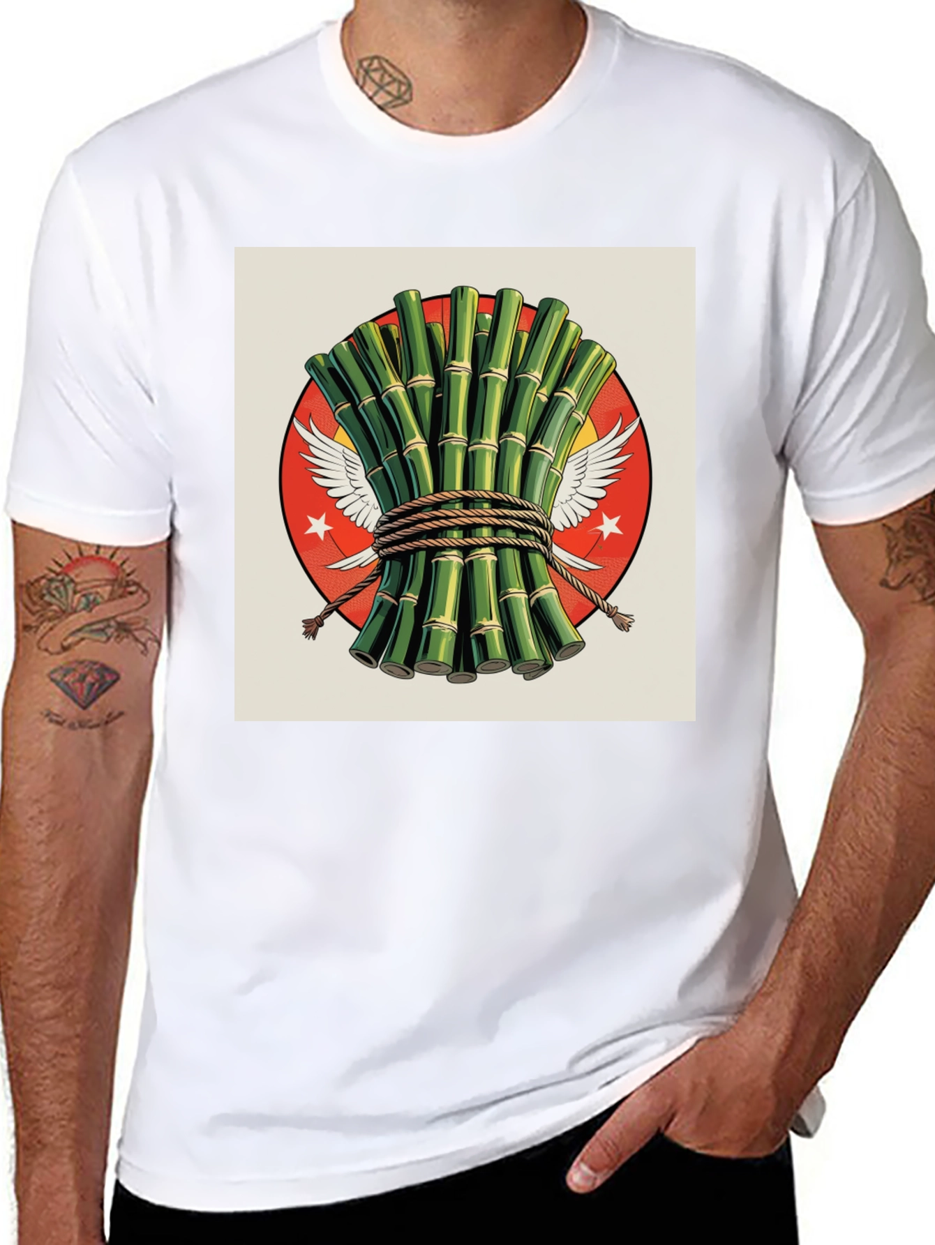 Black Bamboo Graphic Tee - Stylish, Unique Design view 8