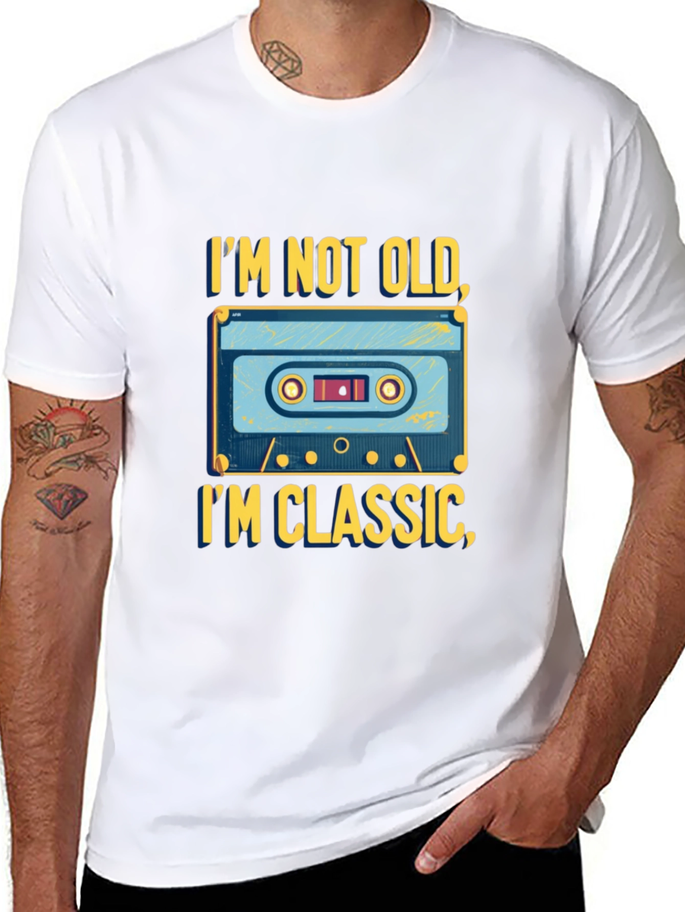 Black Classic Cassette Tape T-Shirt - Retro Style view 8