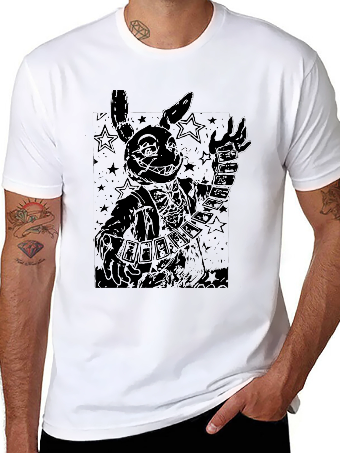 Black Dark Rabbit Graphic Tee - Men's Black T-Shirt view 8