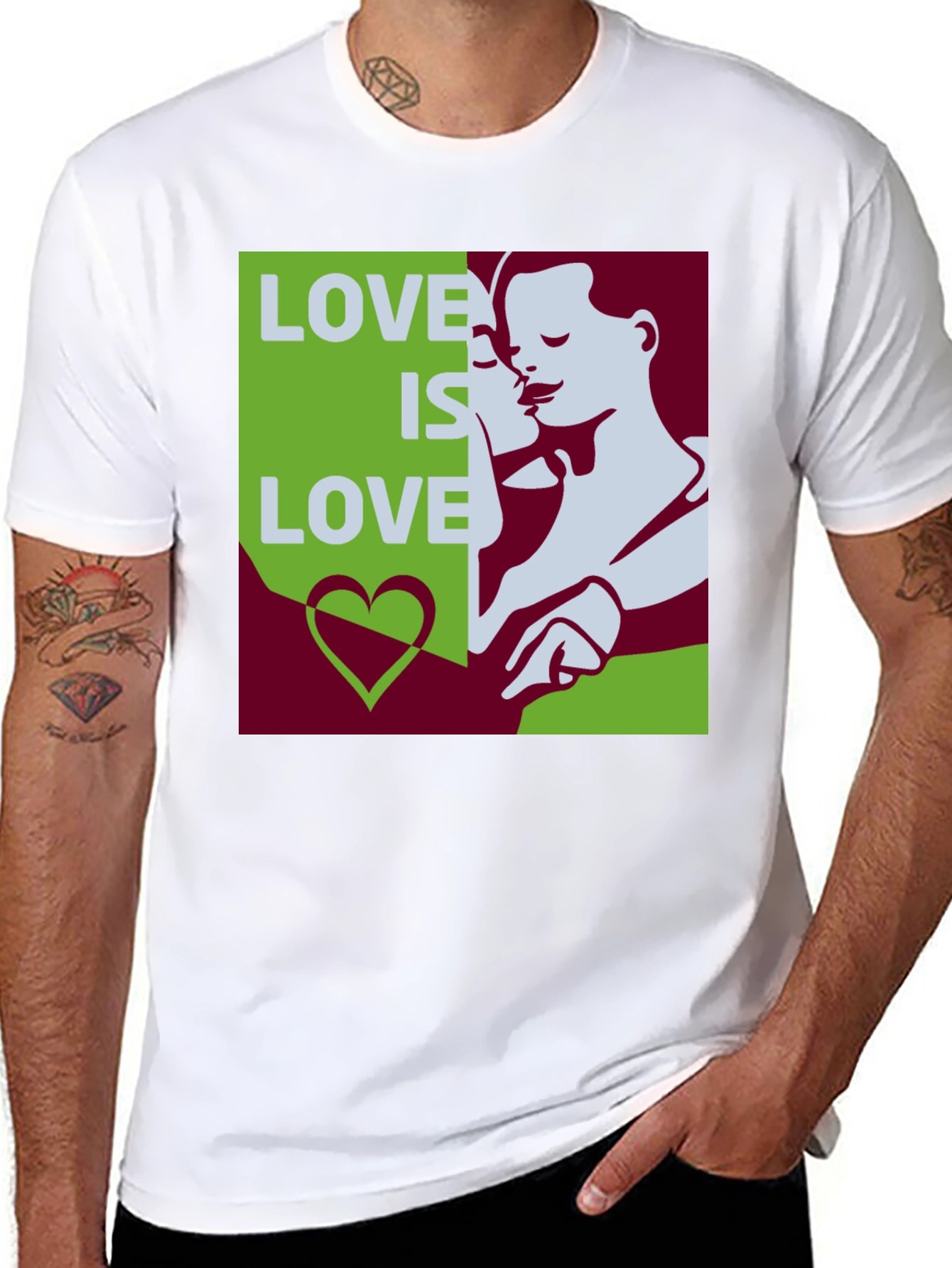 Black Love Is Love Graphic Tee - Black Cotton Blend view 8