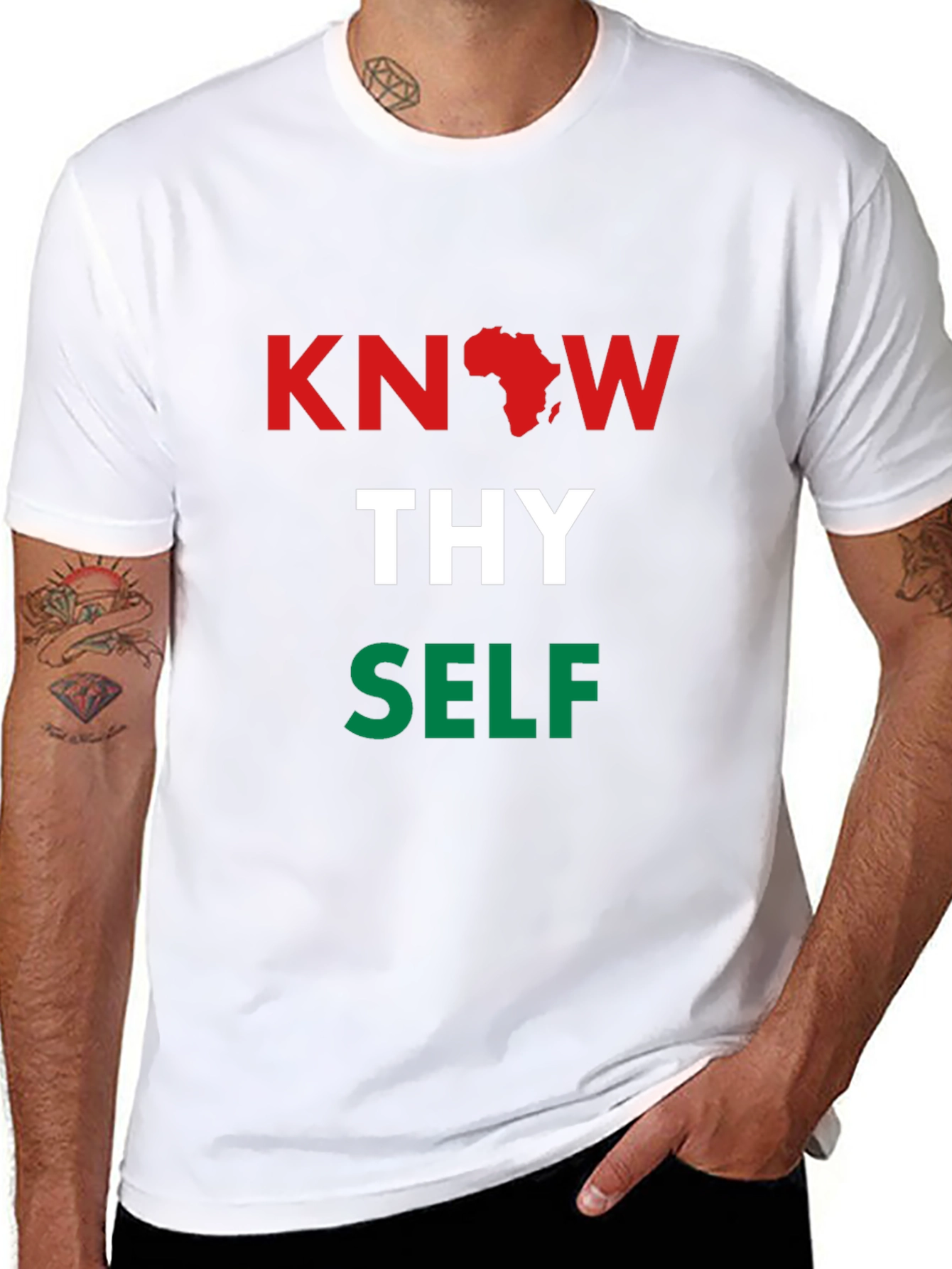 Black Know Thy Self T-Shirt - Pan African Colors view 8