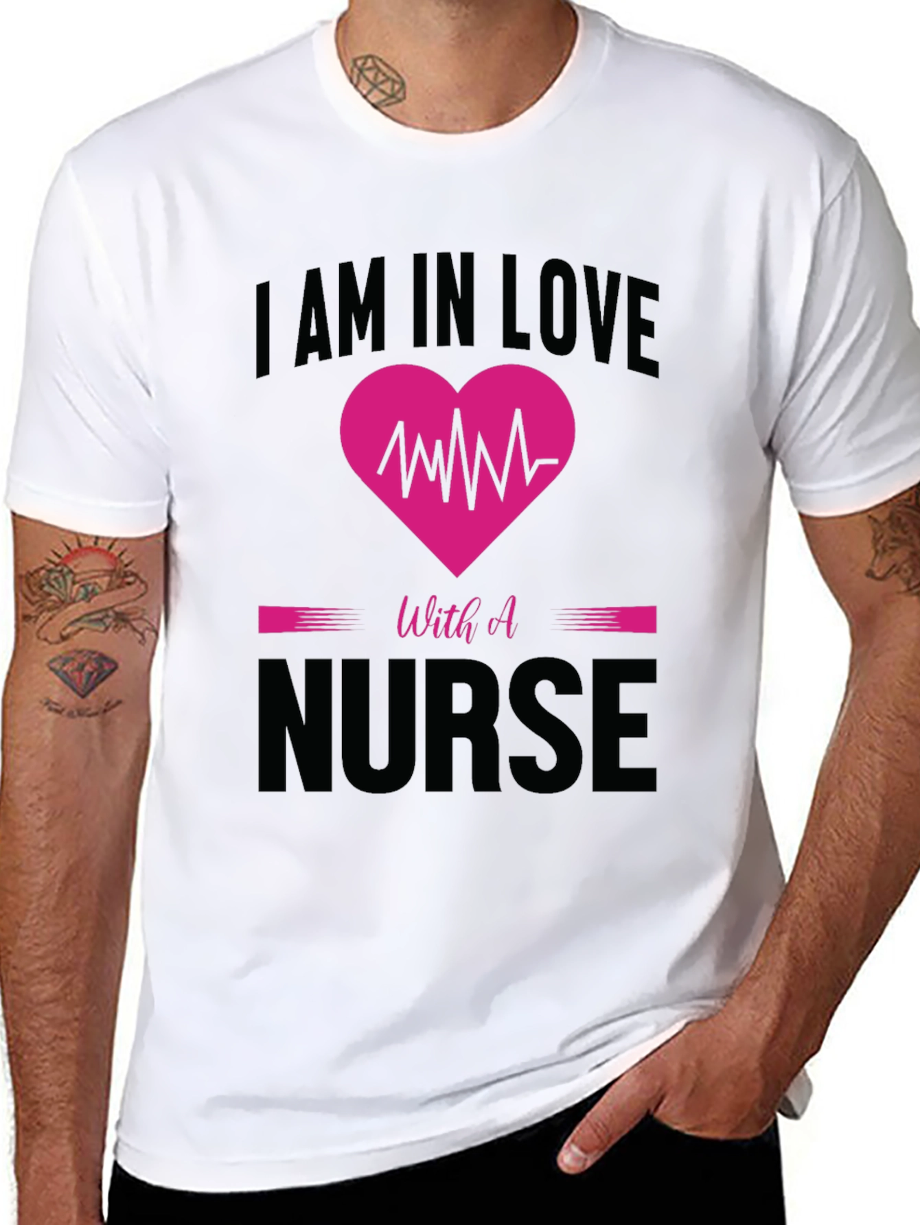 Black I'm In Love With A Nurse T-Shirt view 8