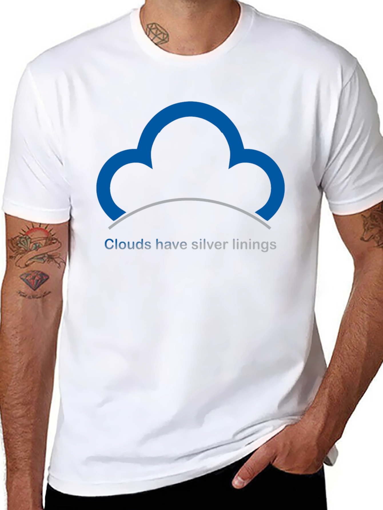 Black Optimistic Cloud T-Shirt - Silver Linings view 8