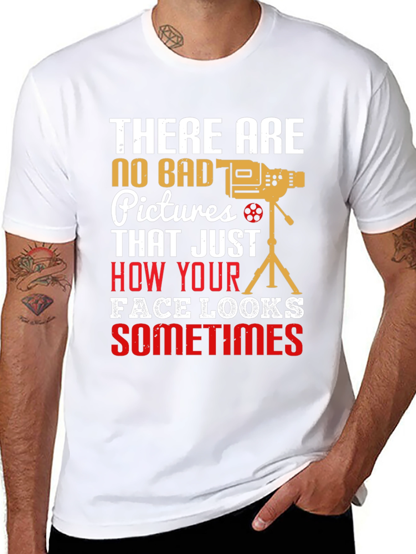 Black Funny Photography T-Shirt: No Bad Pictures view 8