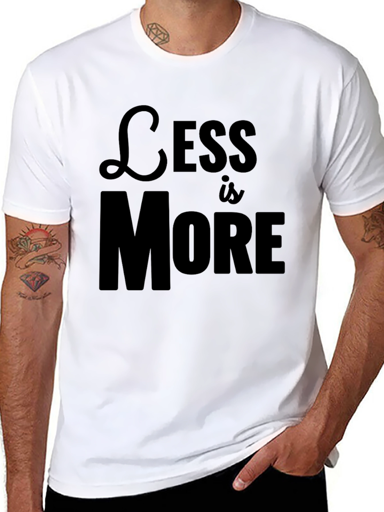 Black Less is More Black Graphic Tee view 8