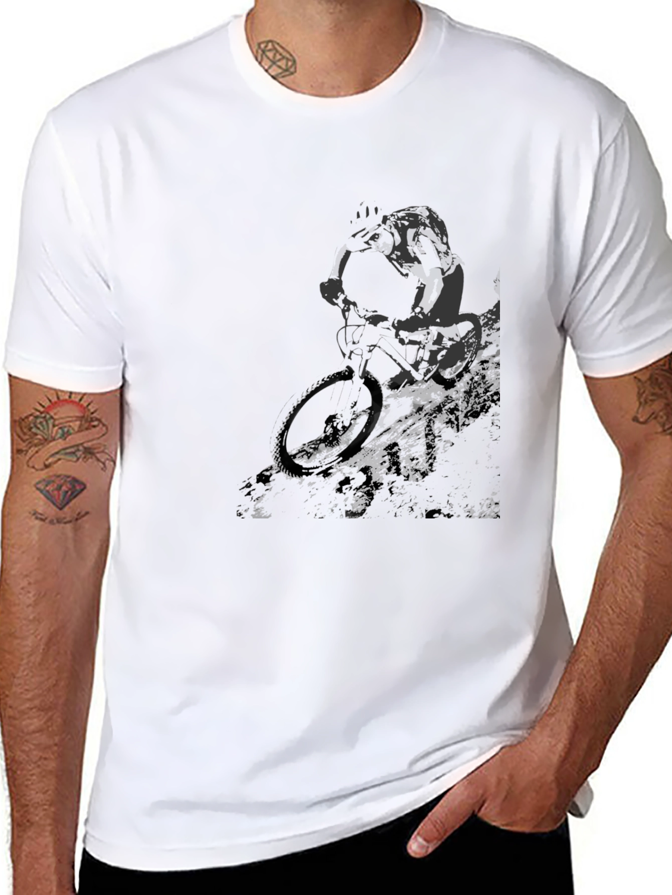 Black Mountain Biker Graphic T-Shirt - Black view 8