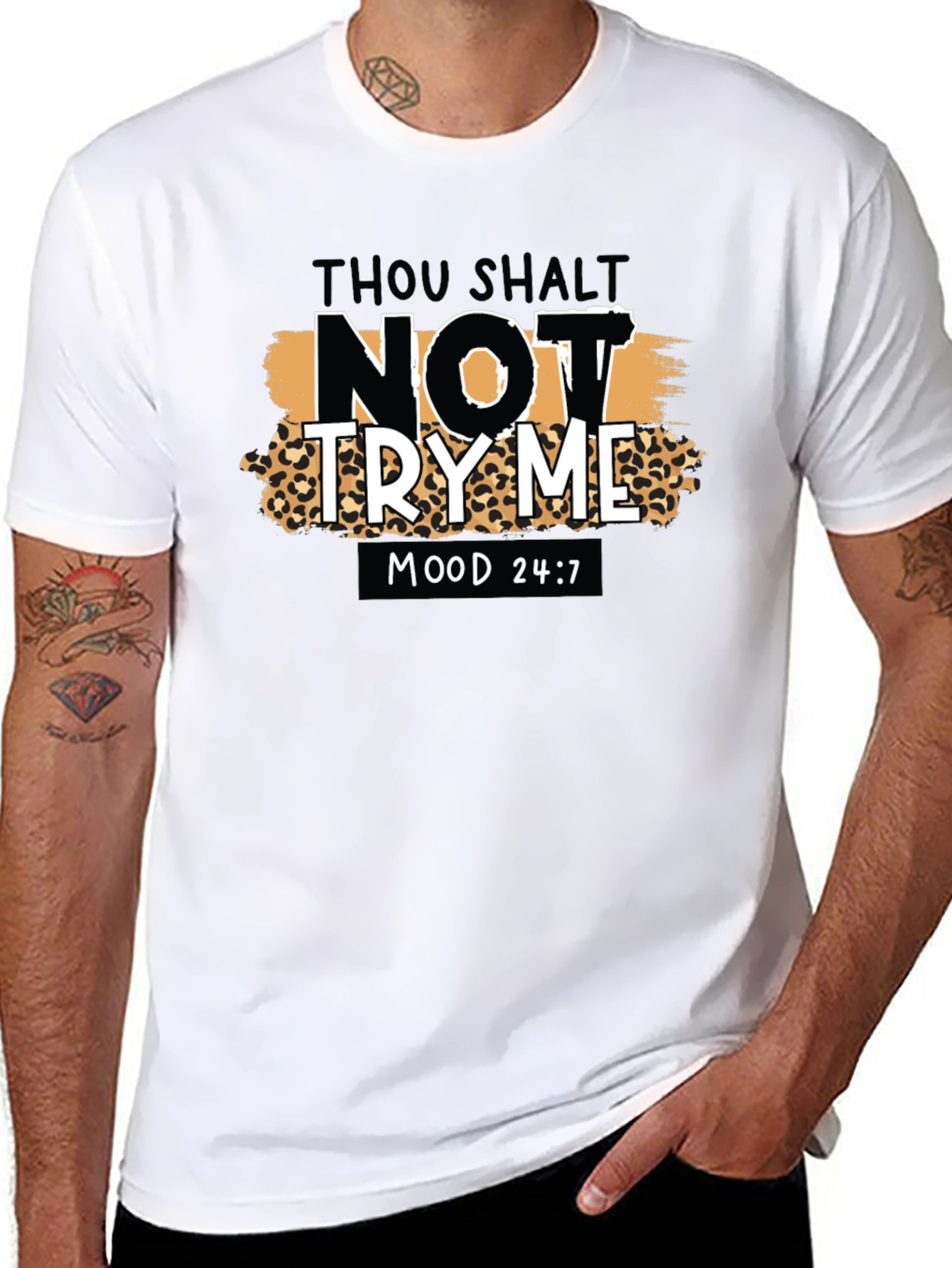 Black Thou Shalt Not Try Me Graphic Tee view 8