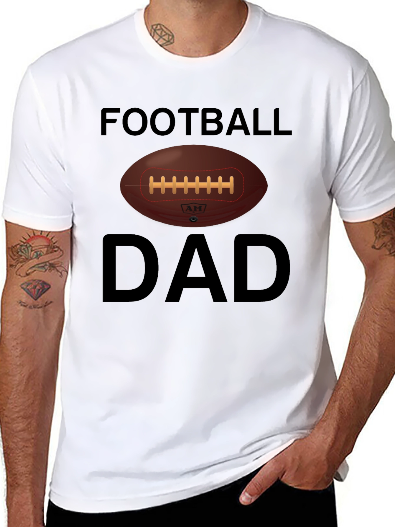 Black Football Dad Graphic T-Shirt view 8