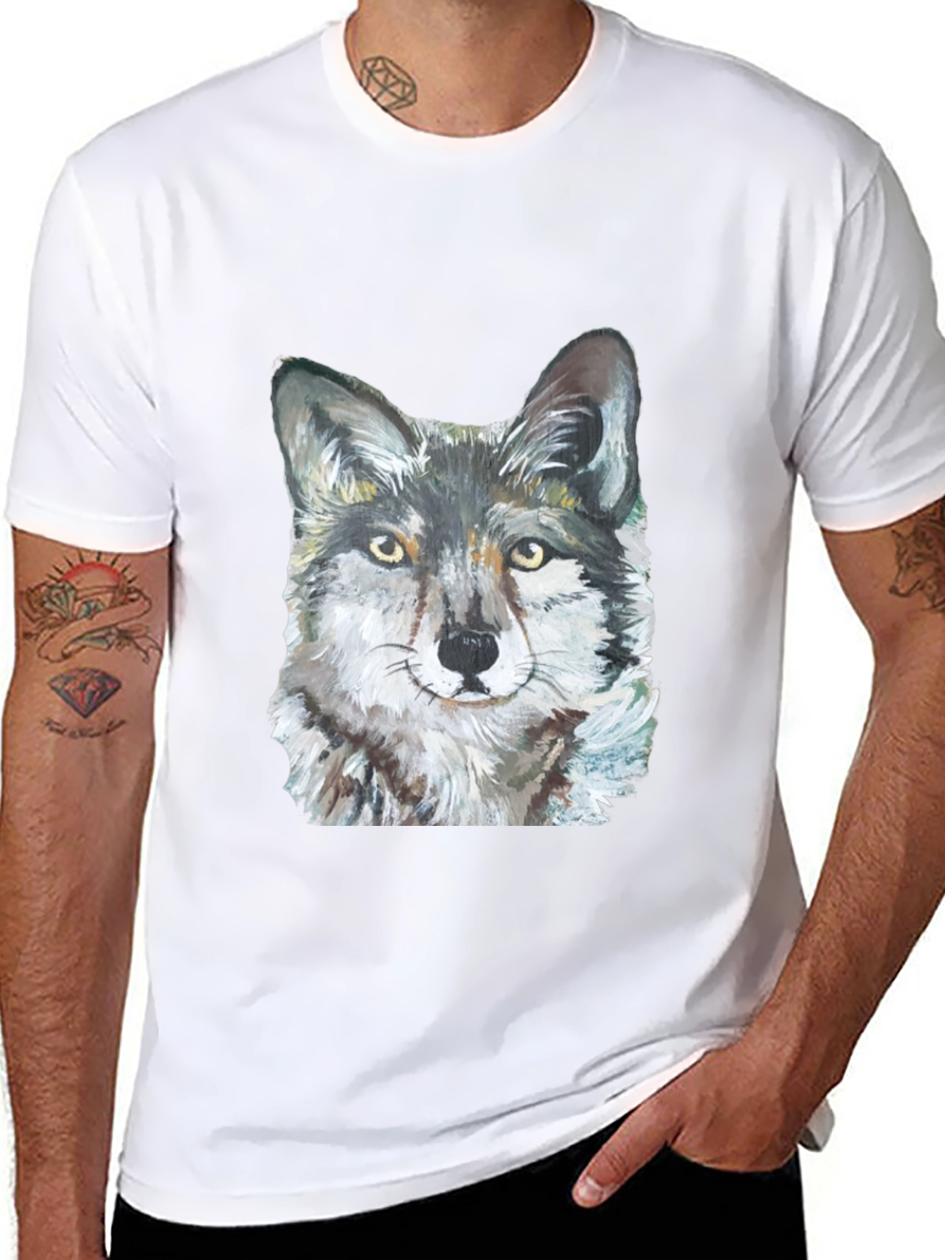 Black Wolf Graphic Tee - Black Cotton Blend view 8