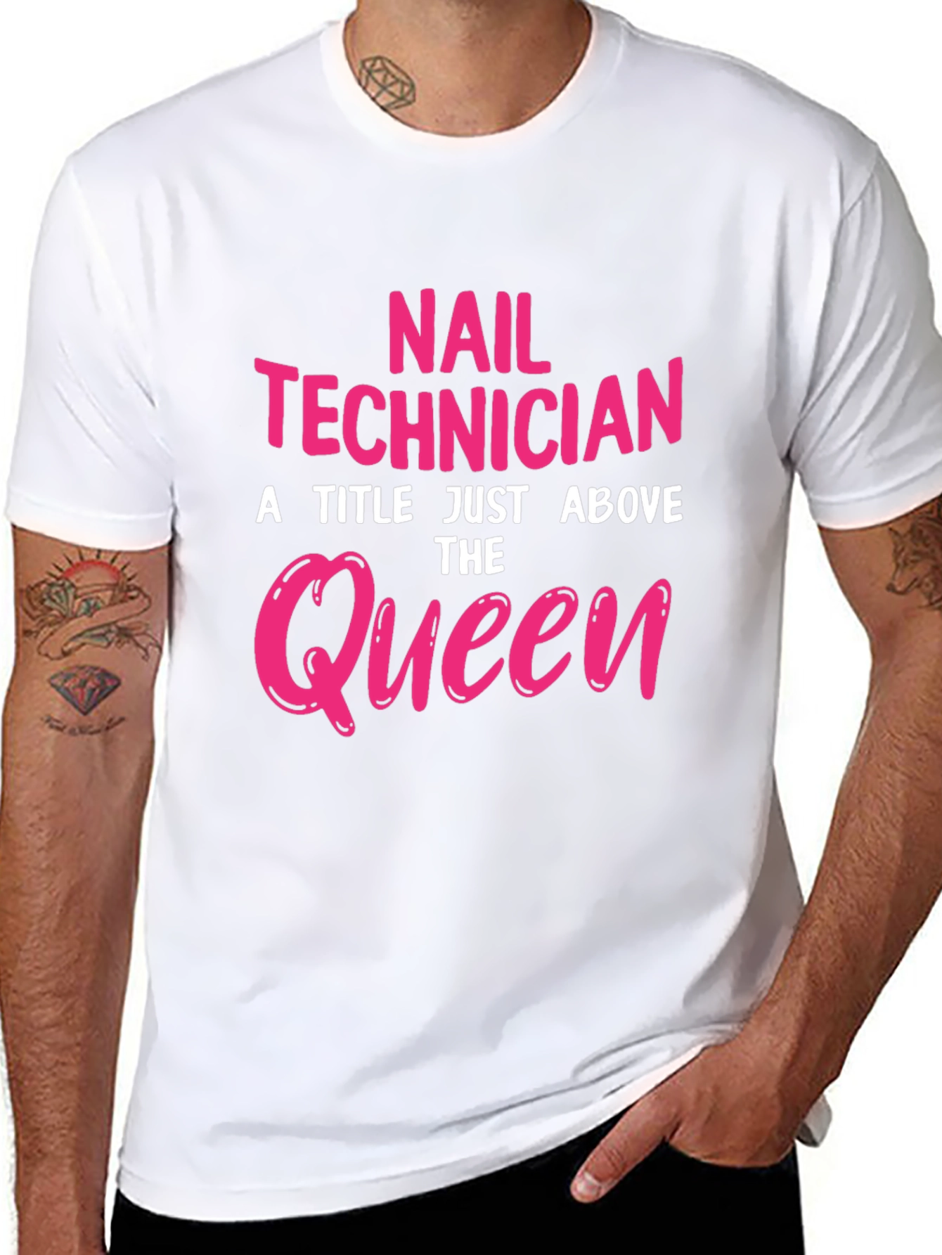 Black Nail Technician Queen Graphic T-Shirt view 8