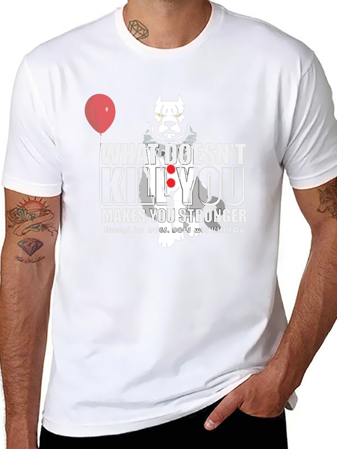 Black Pennywise Dog T-Shirt: What Doesn't Kill You! view 8