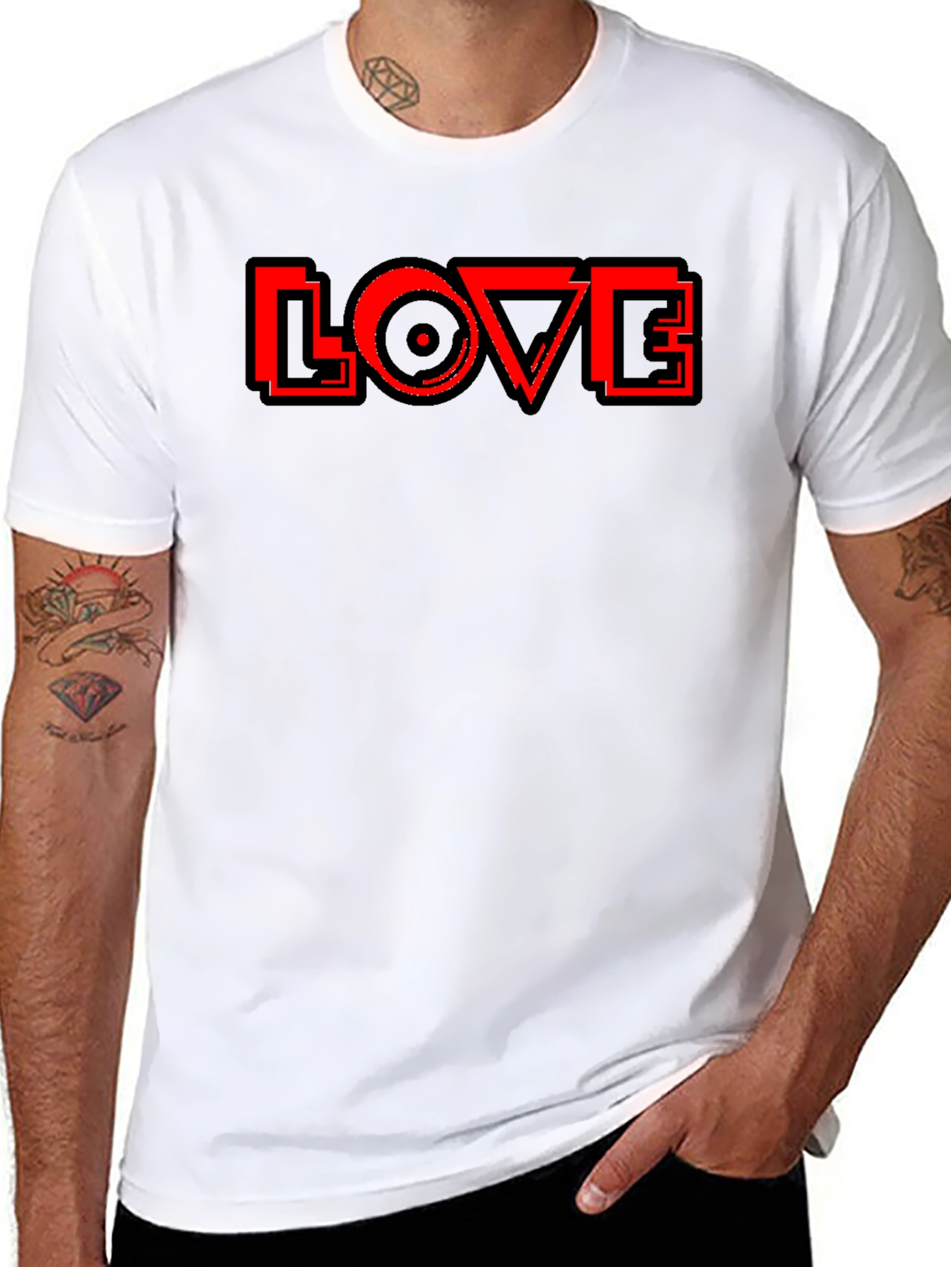 Black Love Record Graphic Tee - Black T-Shirt view 8