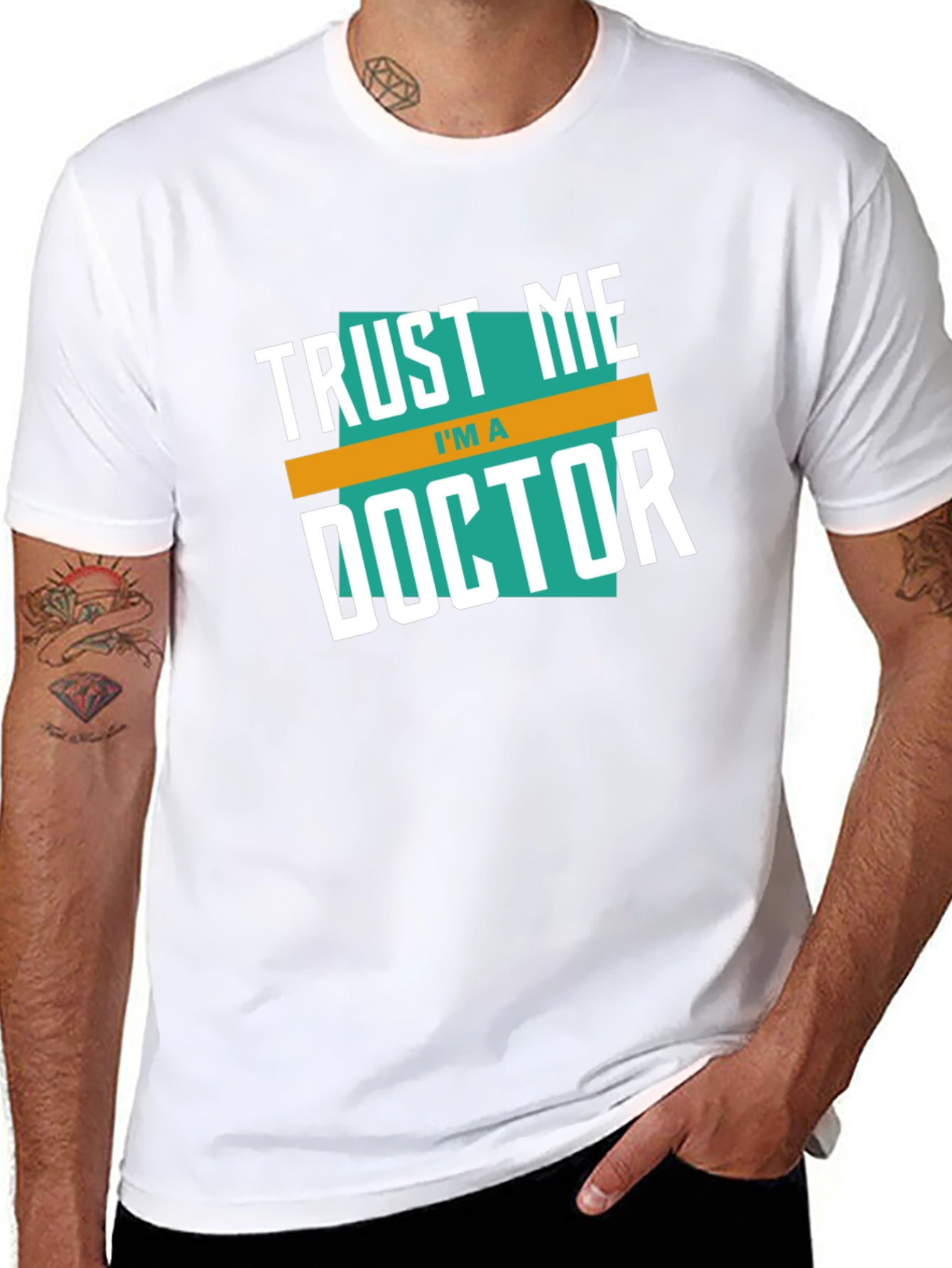 Black Trust Me I'm a Doctor Graphic T-Shirt view 8