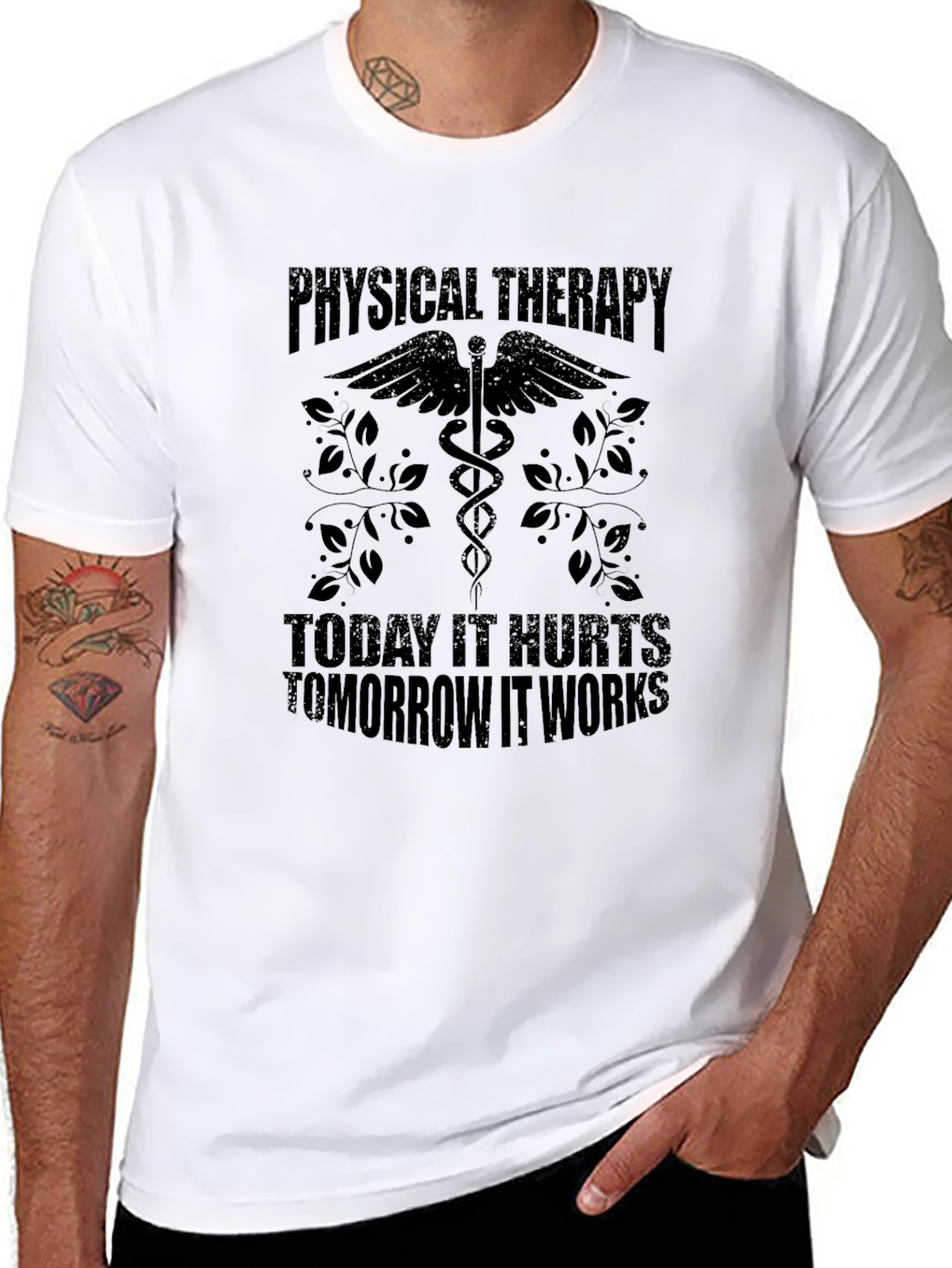 Black Physical Therapy Tee - Today It Hurts, Tomorrow It Works view 8