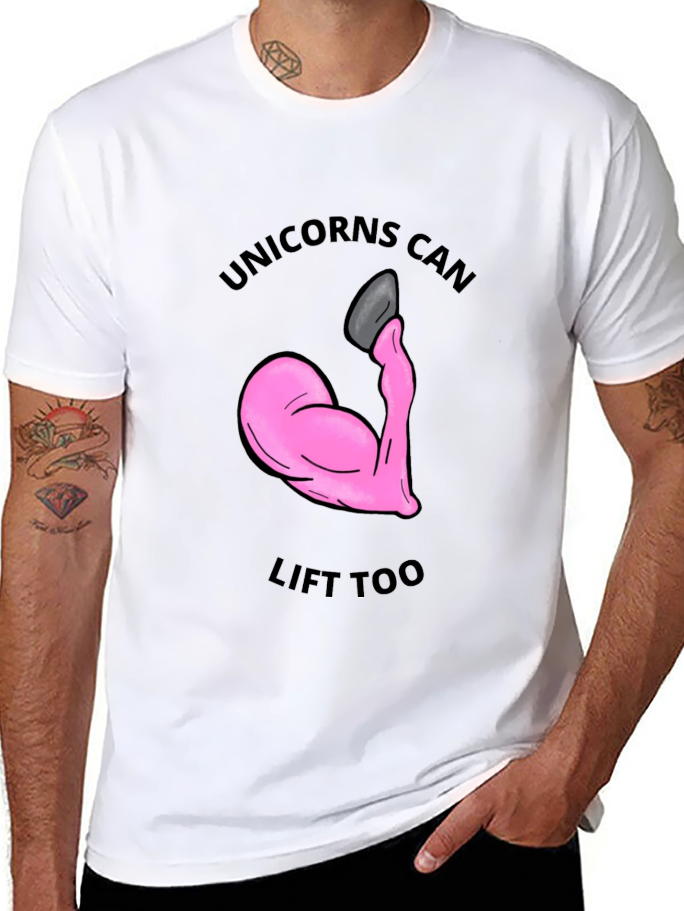 Black Unicorns Can Lift Too T-Shirt - Funny Workout Gym Tee view 8
