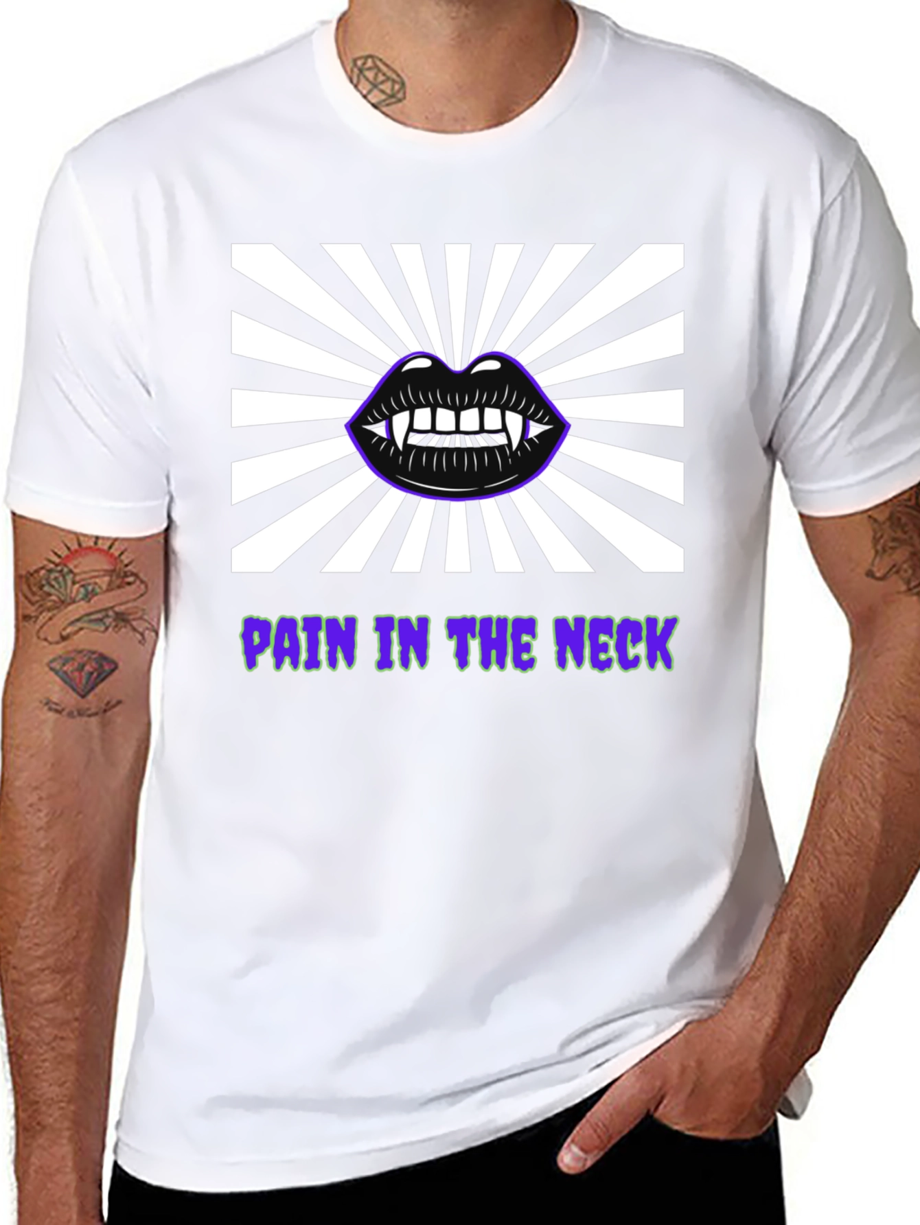 Black Pain in the Neck Vampire Lips Graphic Tee view 8