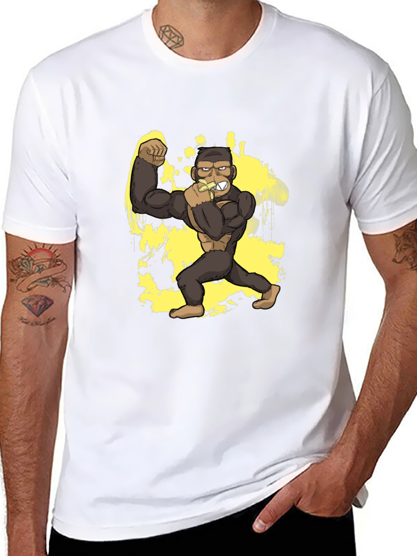 Black Gorilla Banana T-Shirt - Black Graphic Tee view 8
