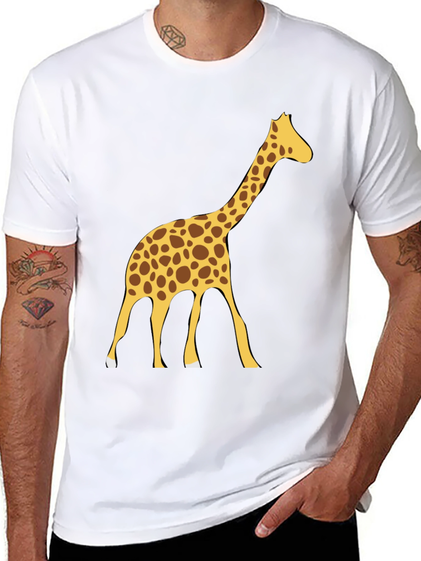 Black Giraffe Graphic Tee - Black Cotton Blend view 8