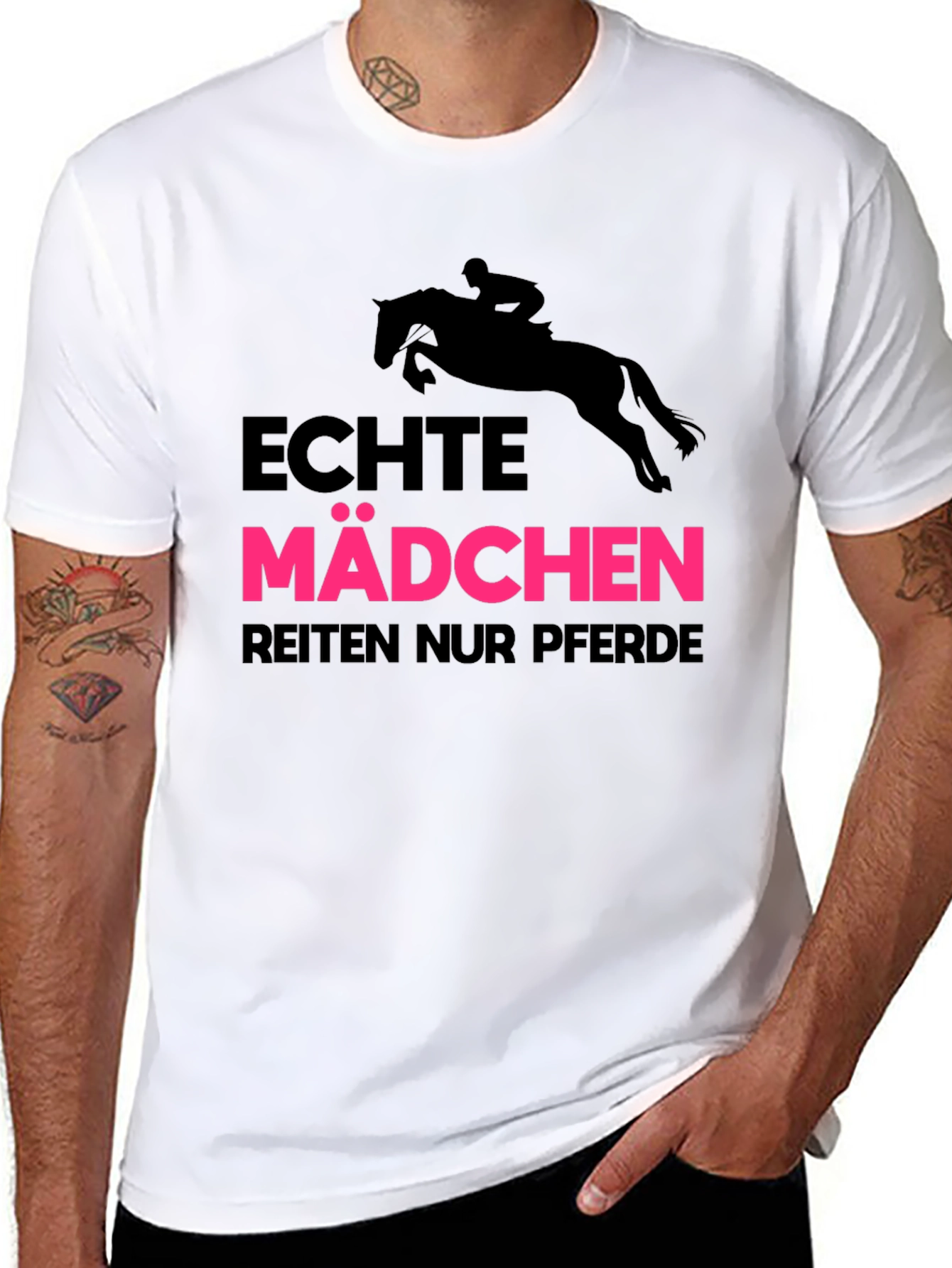 Black Echte Madchen Reiten Nur Pferde Black T-Shirt view 8