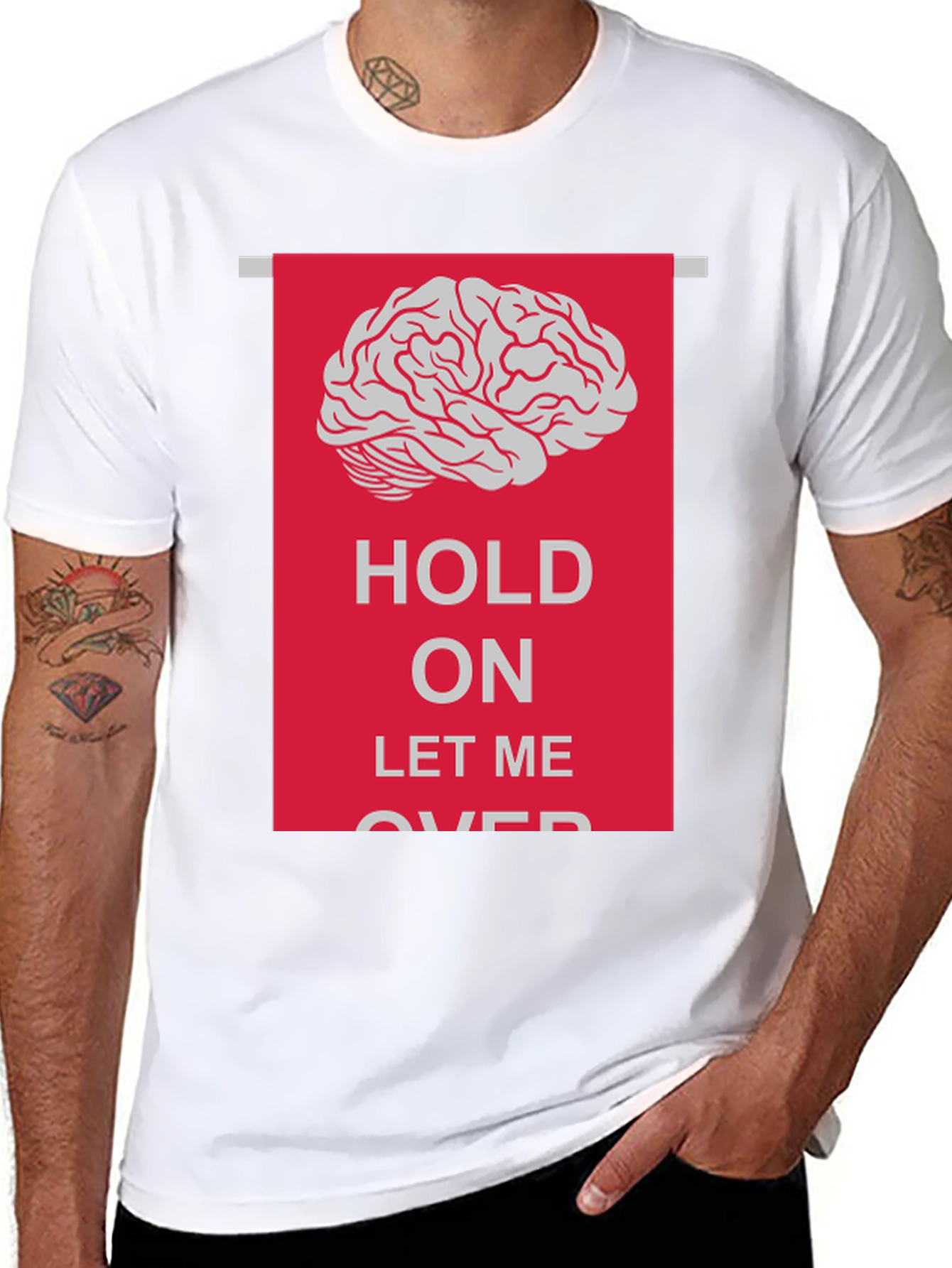 Black Hold On Let Me Overthink T-Shirt view 8