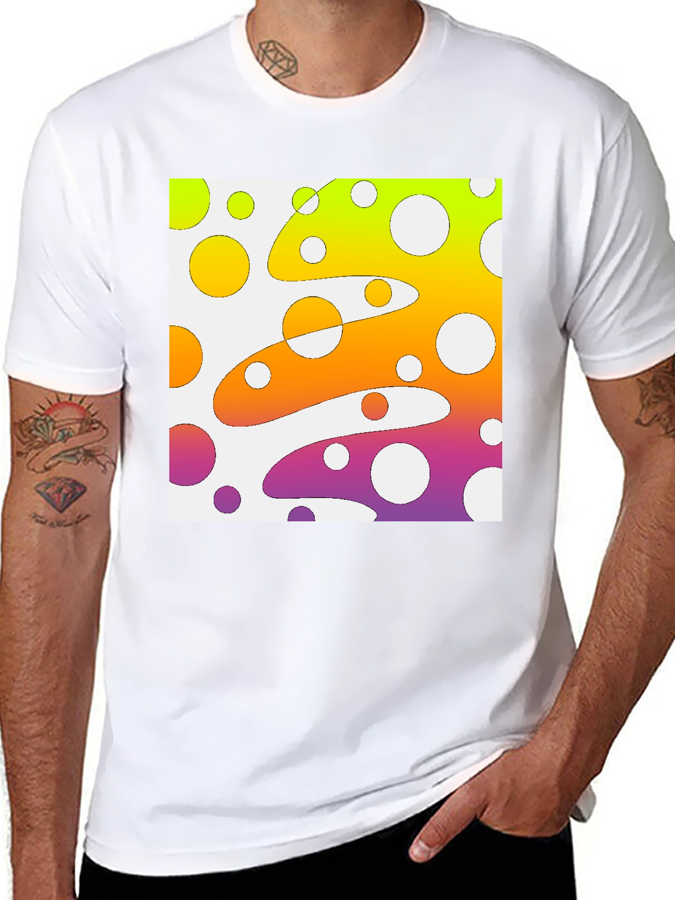 Black Funky Bubble T-Shirt - Groovy Retro Style view 8